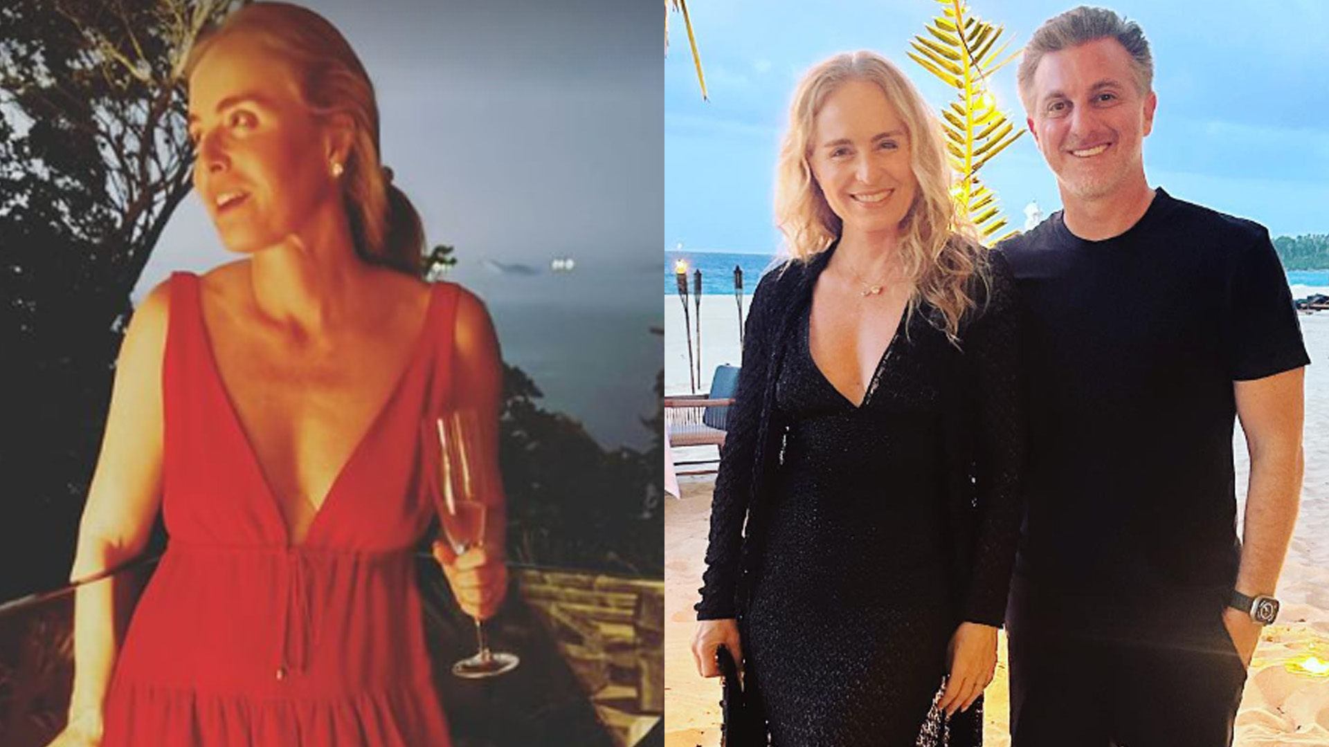 Luciano Huck e Angélica celebram as Bodas de Água Marinha com jantar chique
