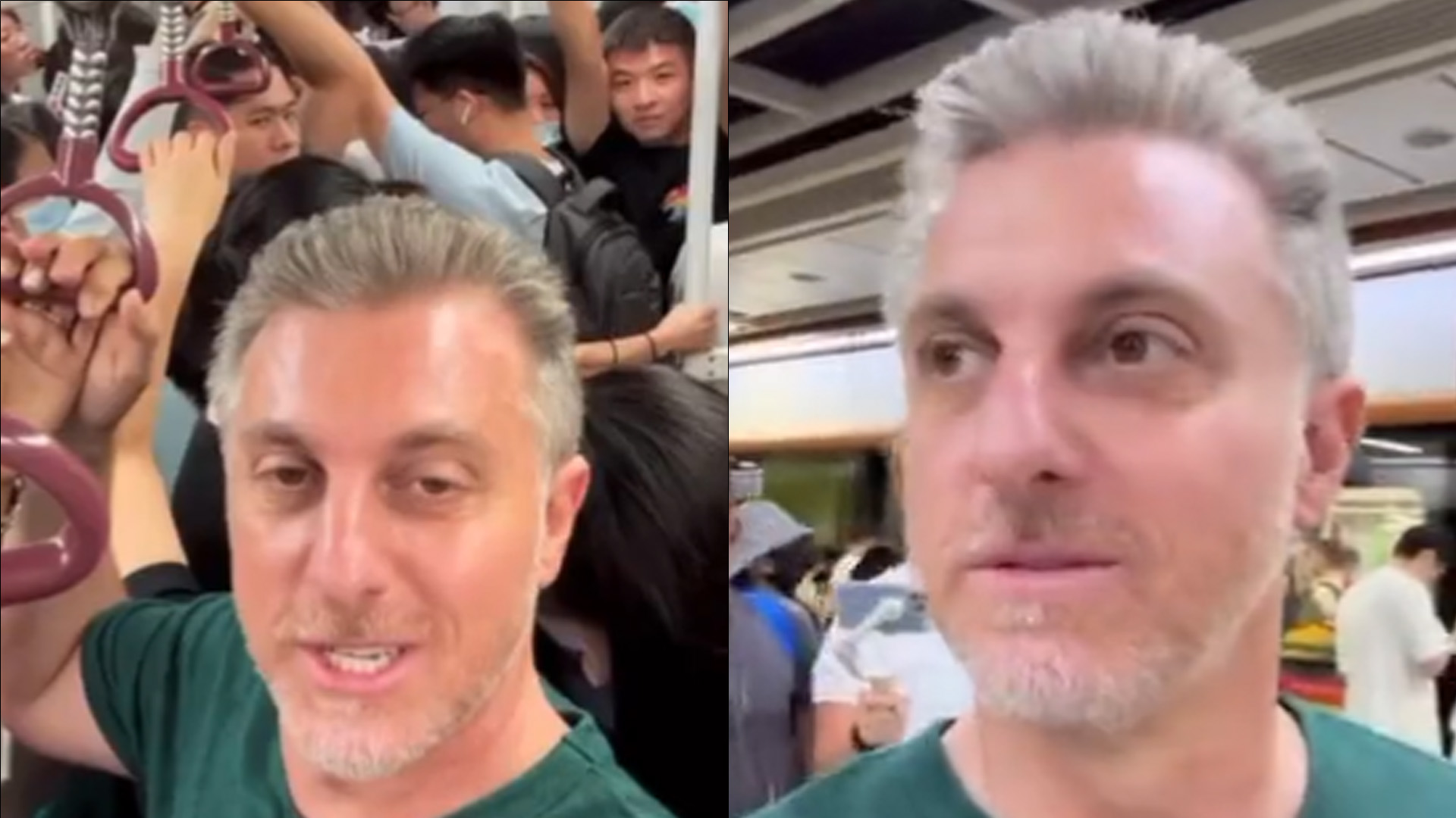 Luciano Huck dispensa luxo e pega metrô lotado com povão: “É uma loucura”