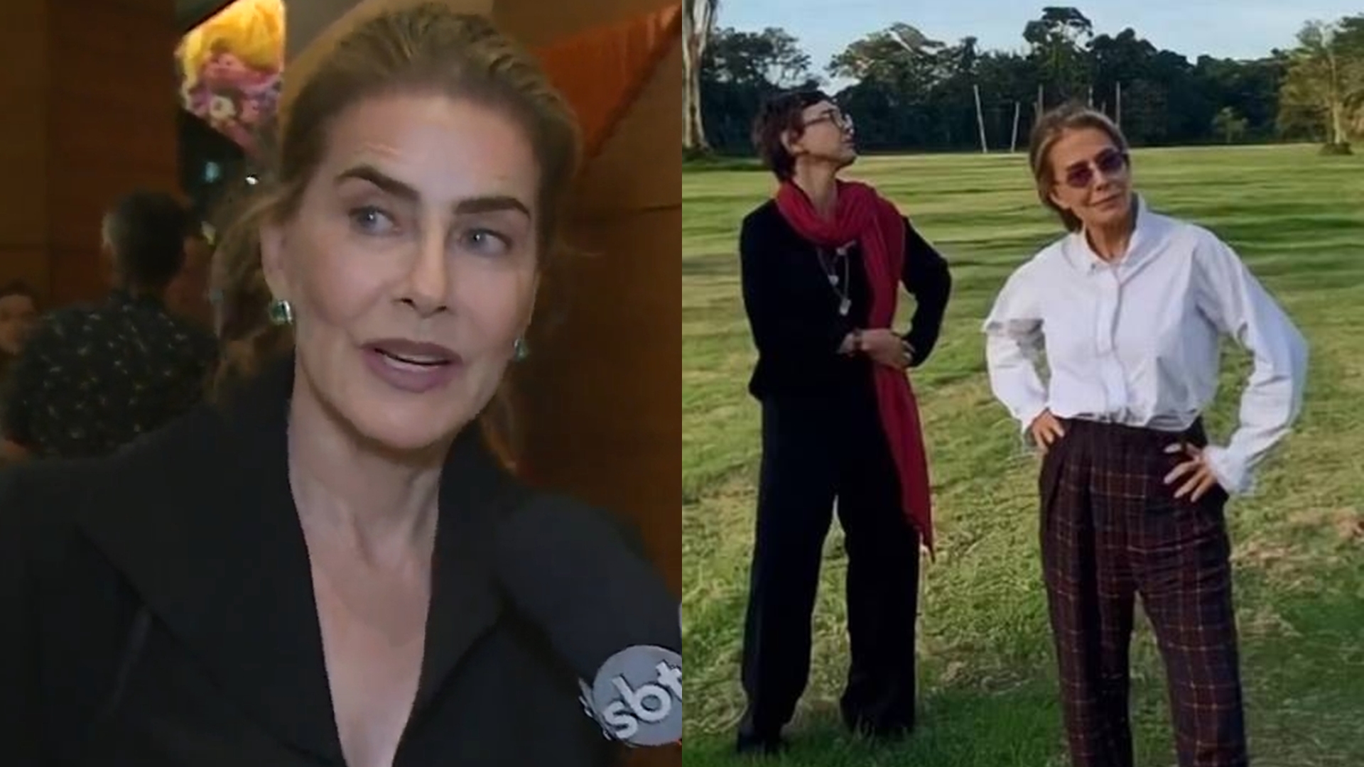 Maitê Proença dá cortada em repórter após pergunta sobre Adriana Calcanhoto; assista