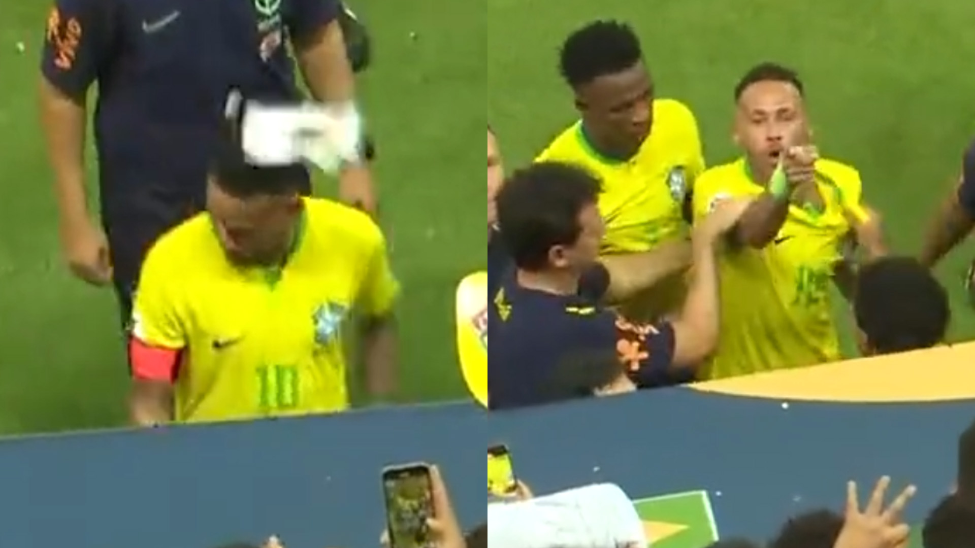 Neymar leva pipocada na cabeça e quase parte para cima de torcedor: “Nervoso”