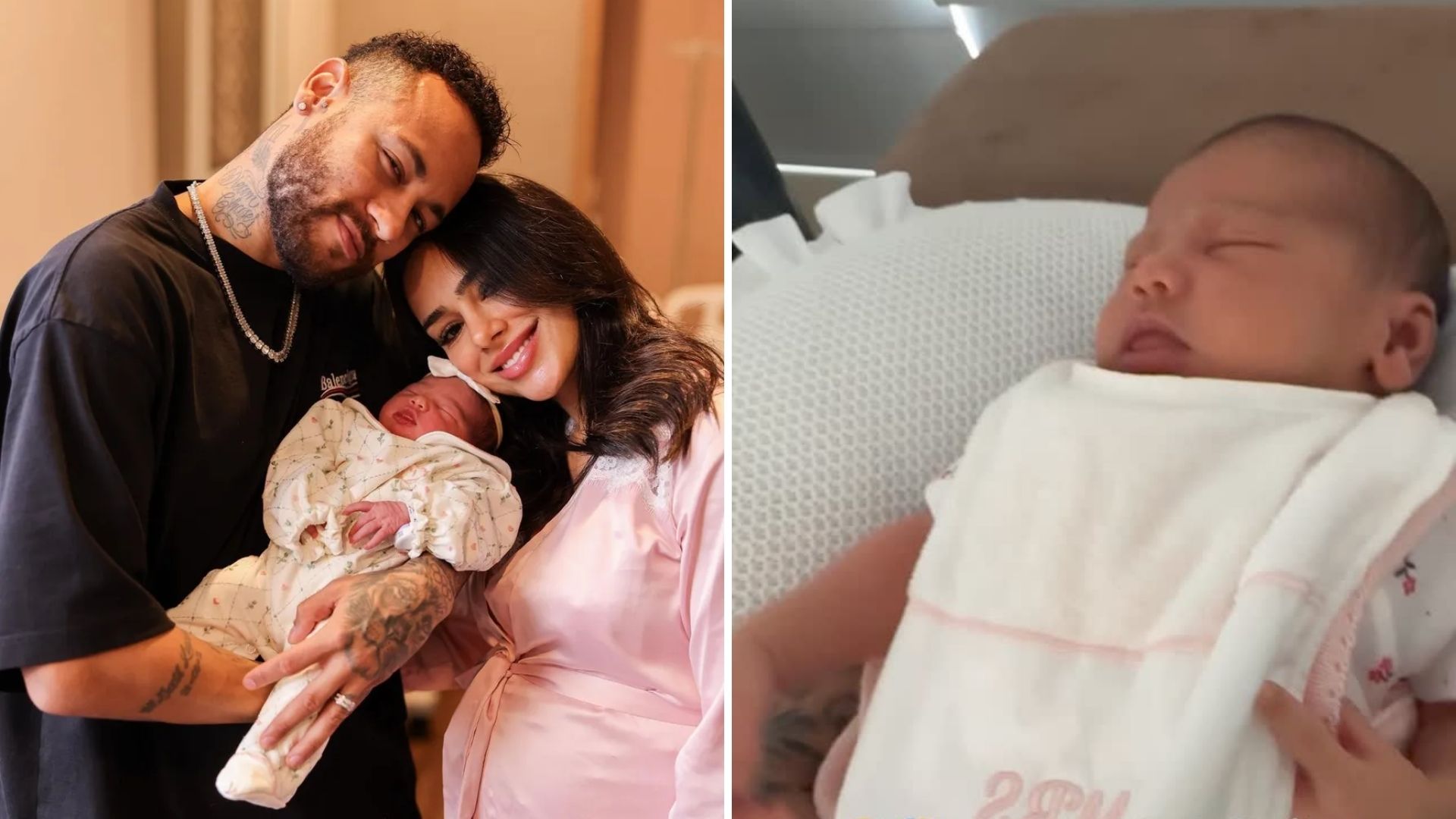 Neymar se derrete pela filha Mavie em vídeo fofo: “Acordou e dormiu de novo”