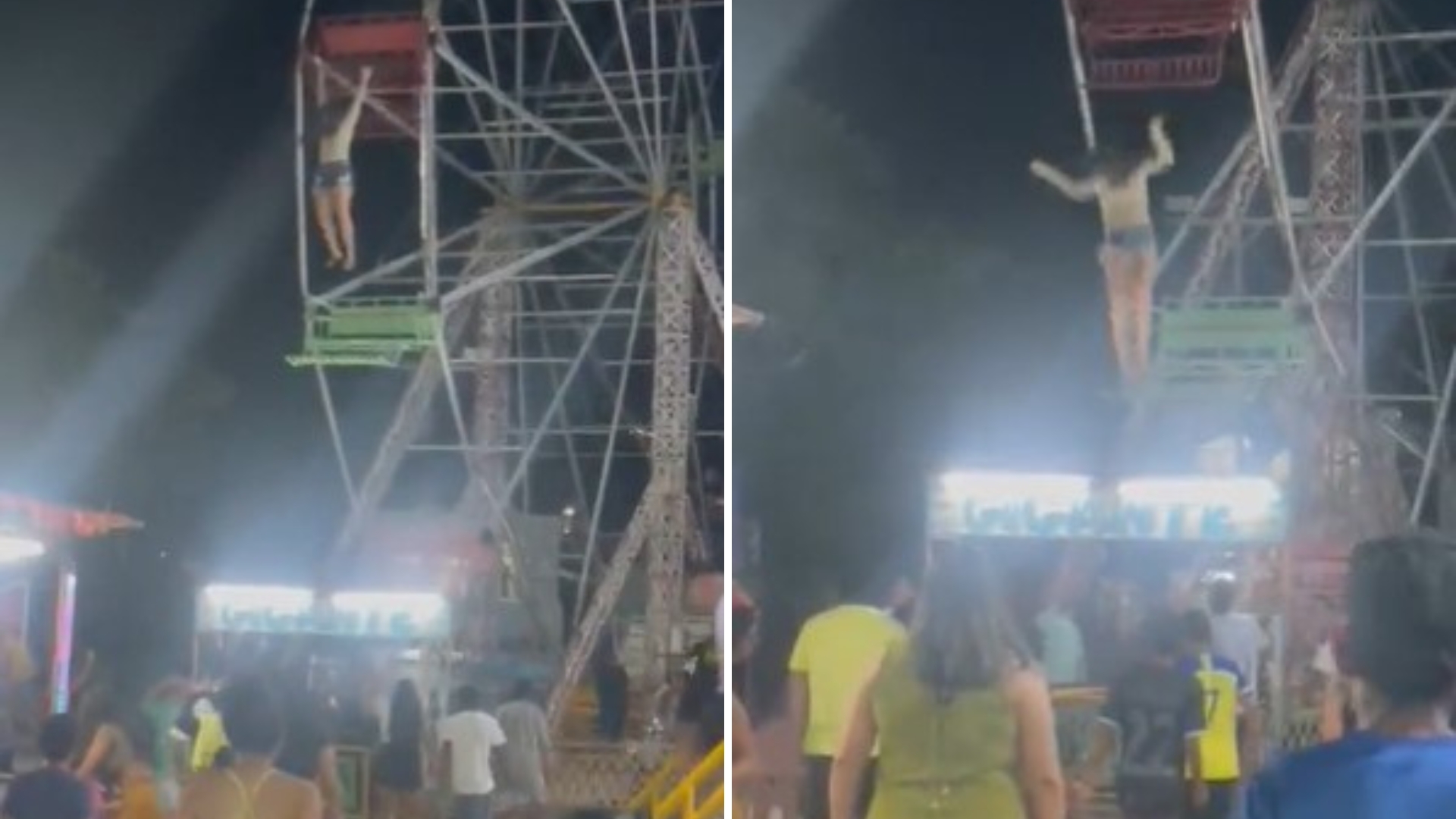 Que perigo! Adolescentes despencam de carrinho de roda-gigante: “Segurança zero”