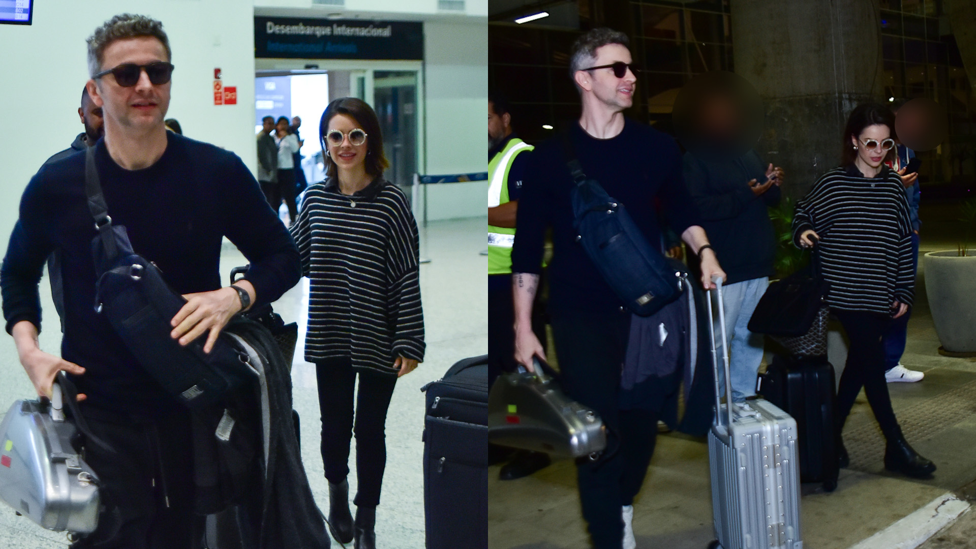 Reataram? Sandy e Lucas Lima desembarcam juntos no Brasil e desistem de disfarçar
