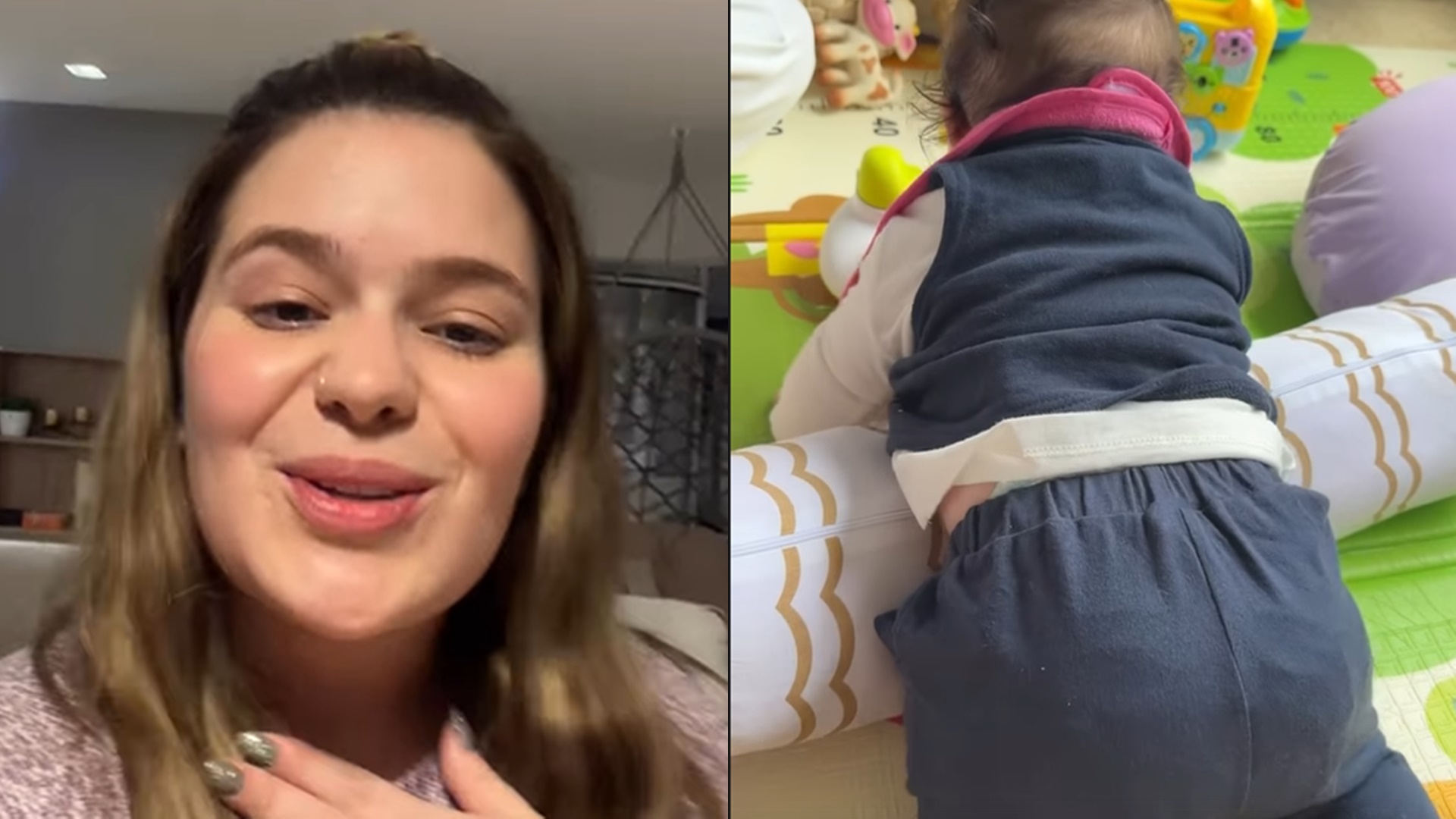 Viih Tube se emociona ao ver a filha engatinhar pela primeira vez: “Vai sair andando”