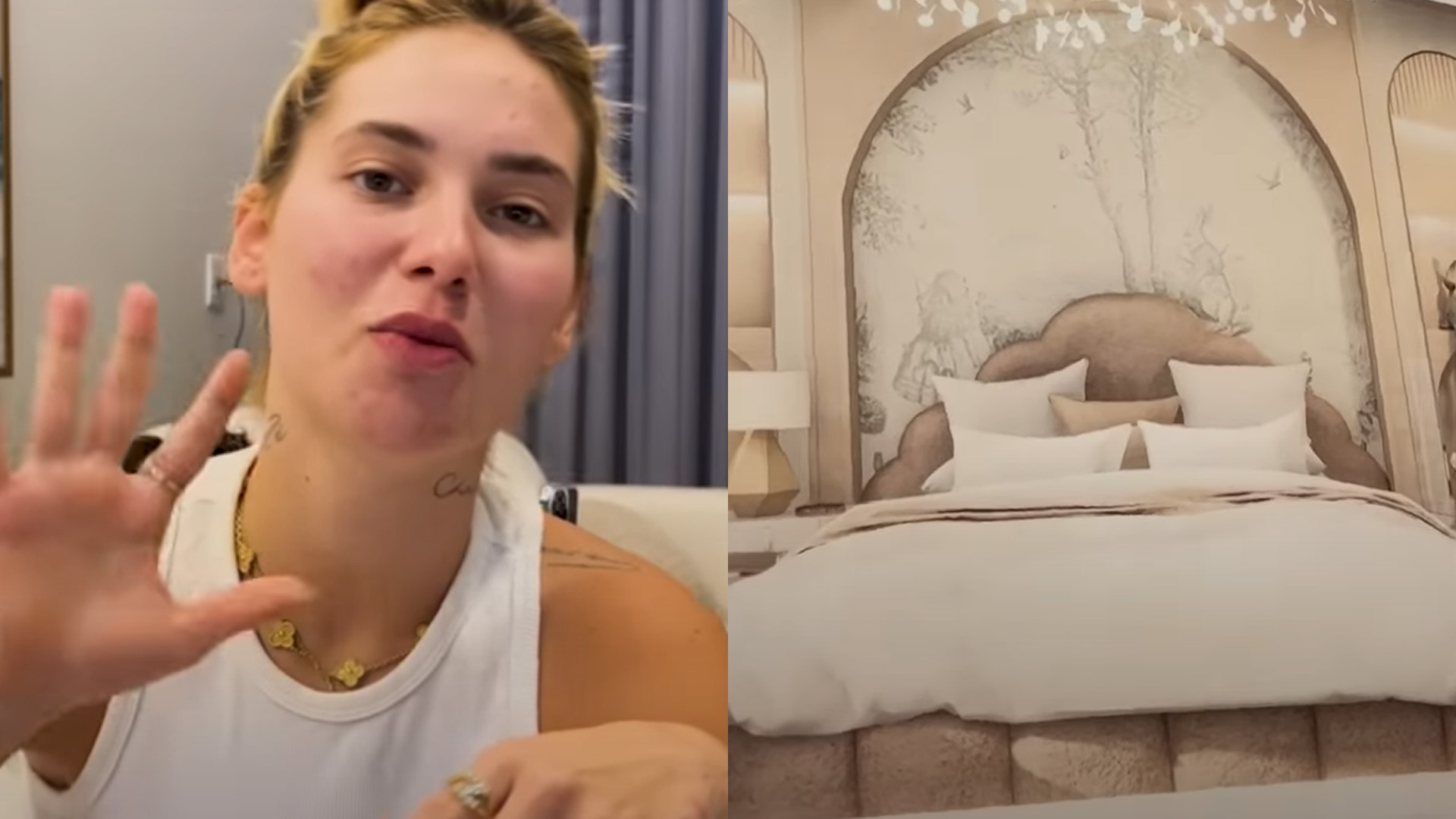Cama de casal e frigobar: Virginia e Zé Felipe mostram quarto da filha
