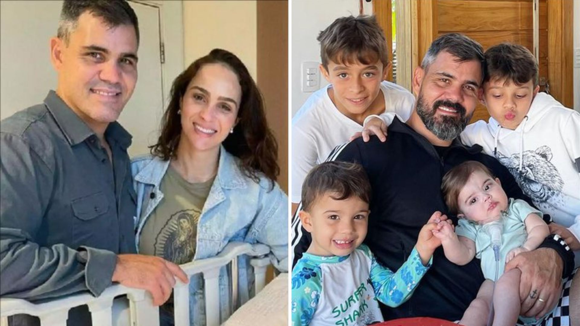 Duas meninas e três meninos: Conheça os cinco filhos de Juliano Cazarré