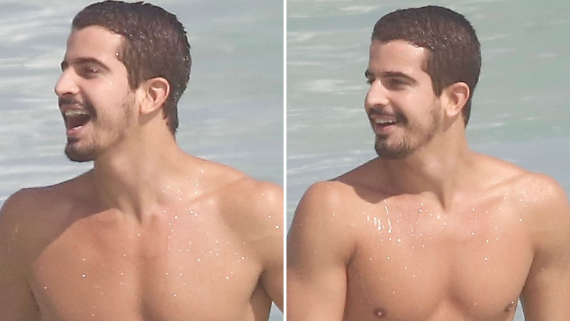 De bermudinha, Enzo Celulari curte praia acompanhado e exibe corpaço