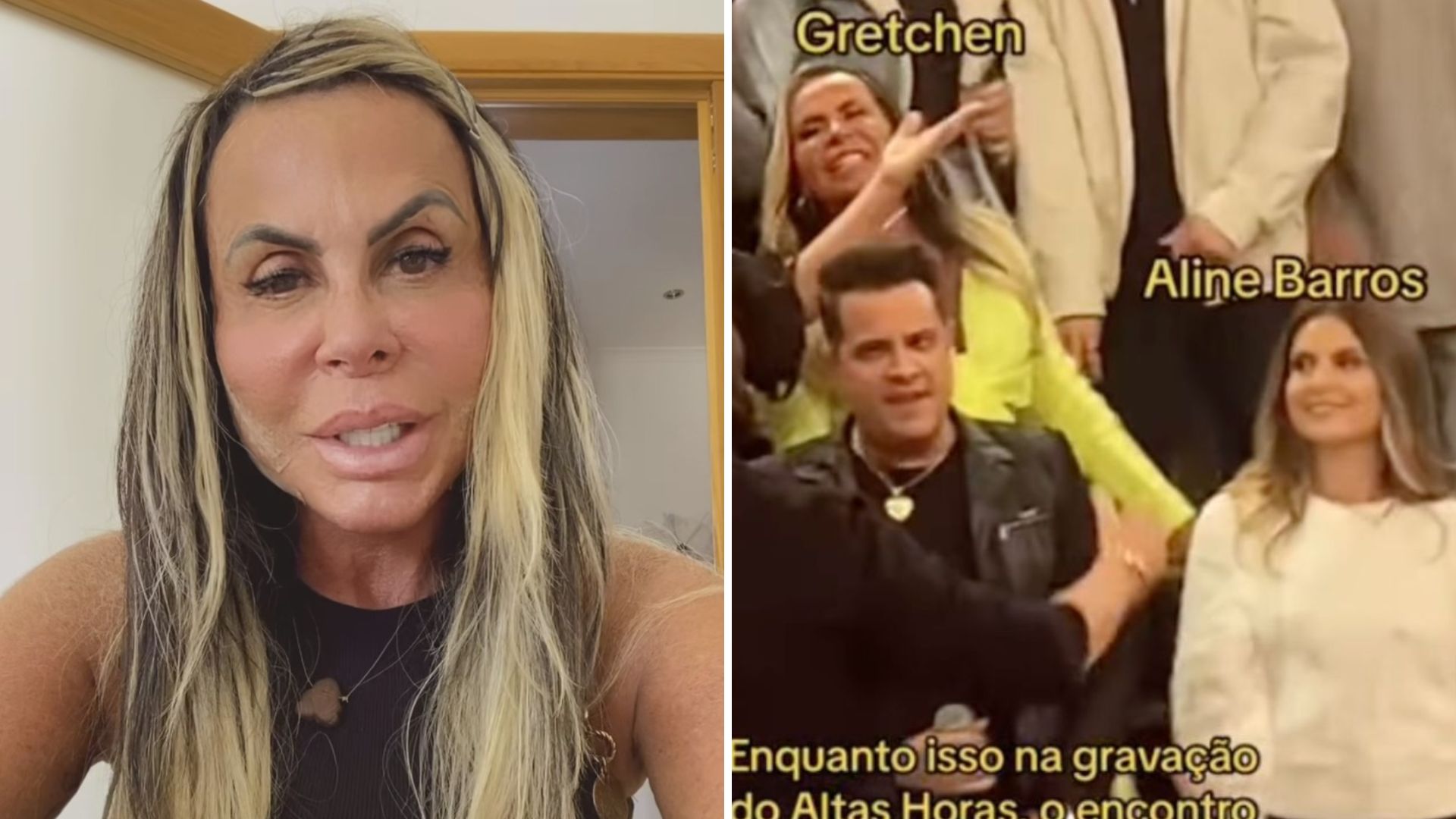 Gretchen nega climão com Aline Barros no ‘Altas Horas’: “O tempo todo”