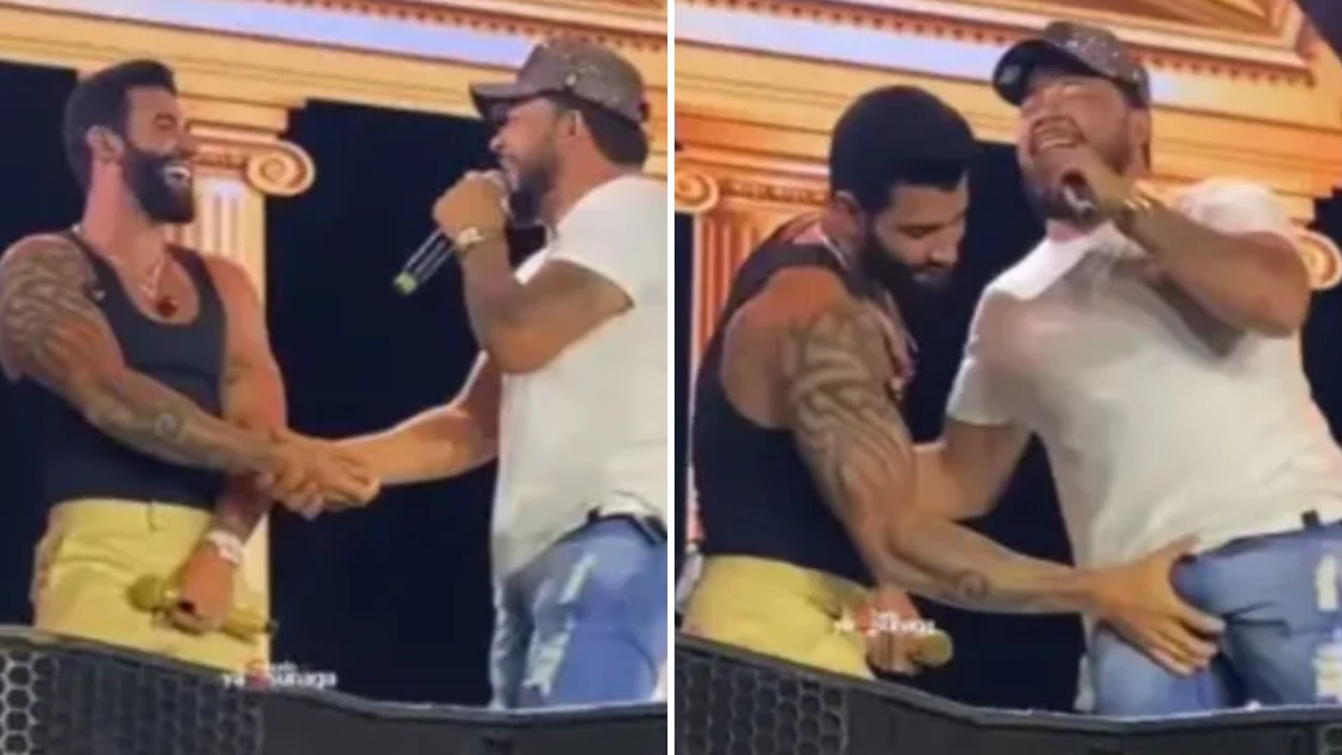 Eita! Gusttavo Lima agarra parte íntima de cantor durante show: “Agora subiu”