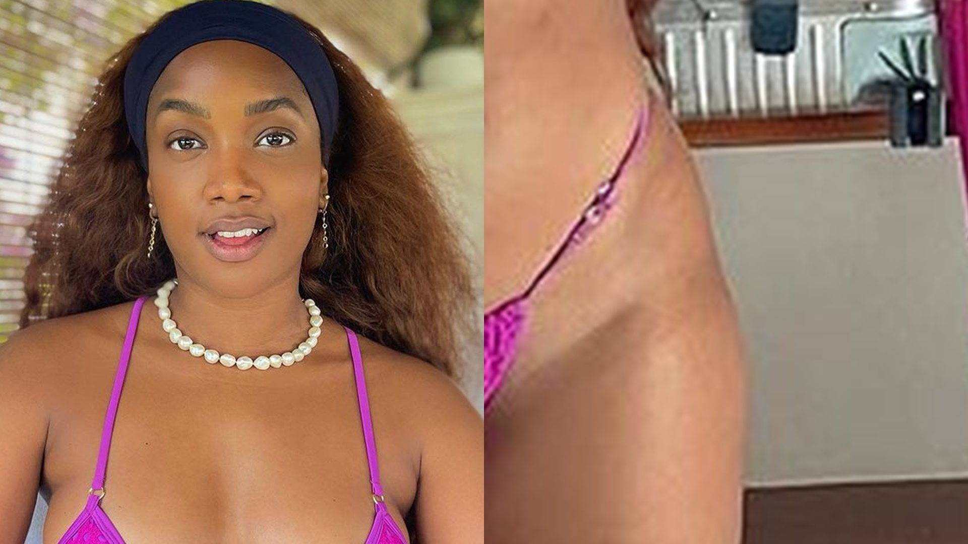 Iza exibe o corpão natural em biquíni roxo cavado e deixa fãs babando: “Deusa”