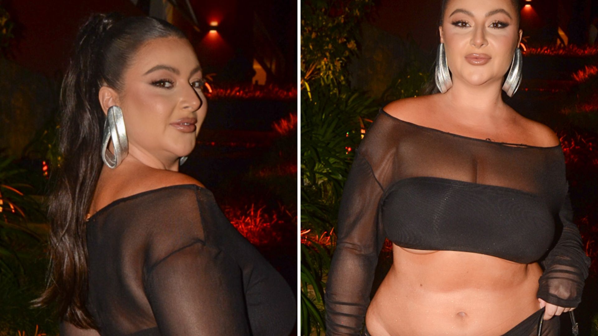 Musa do ‘Domingão’, Letticia Muniz escandaliza ao ir para aniversário com look todo transparente