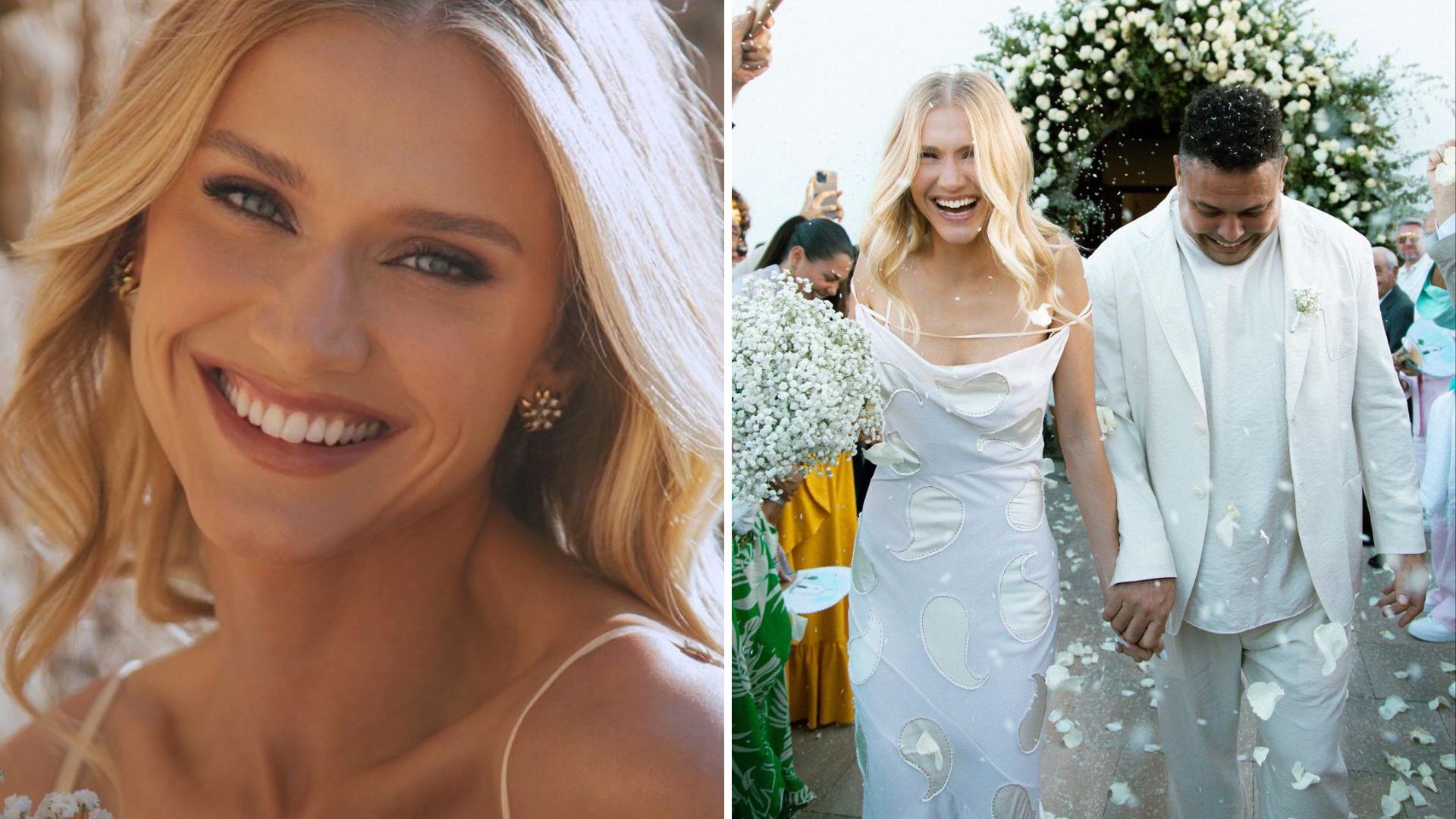 Look noiva de Celina Locks: Modelo usou vestido de grife e brincos de R$ 100 mil