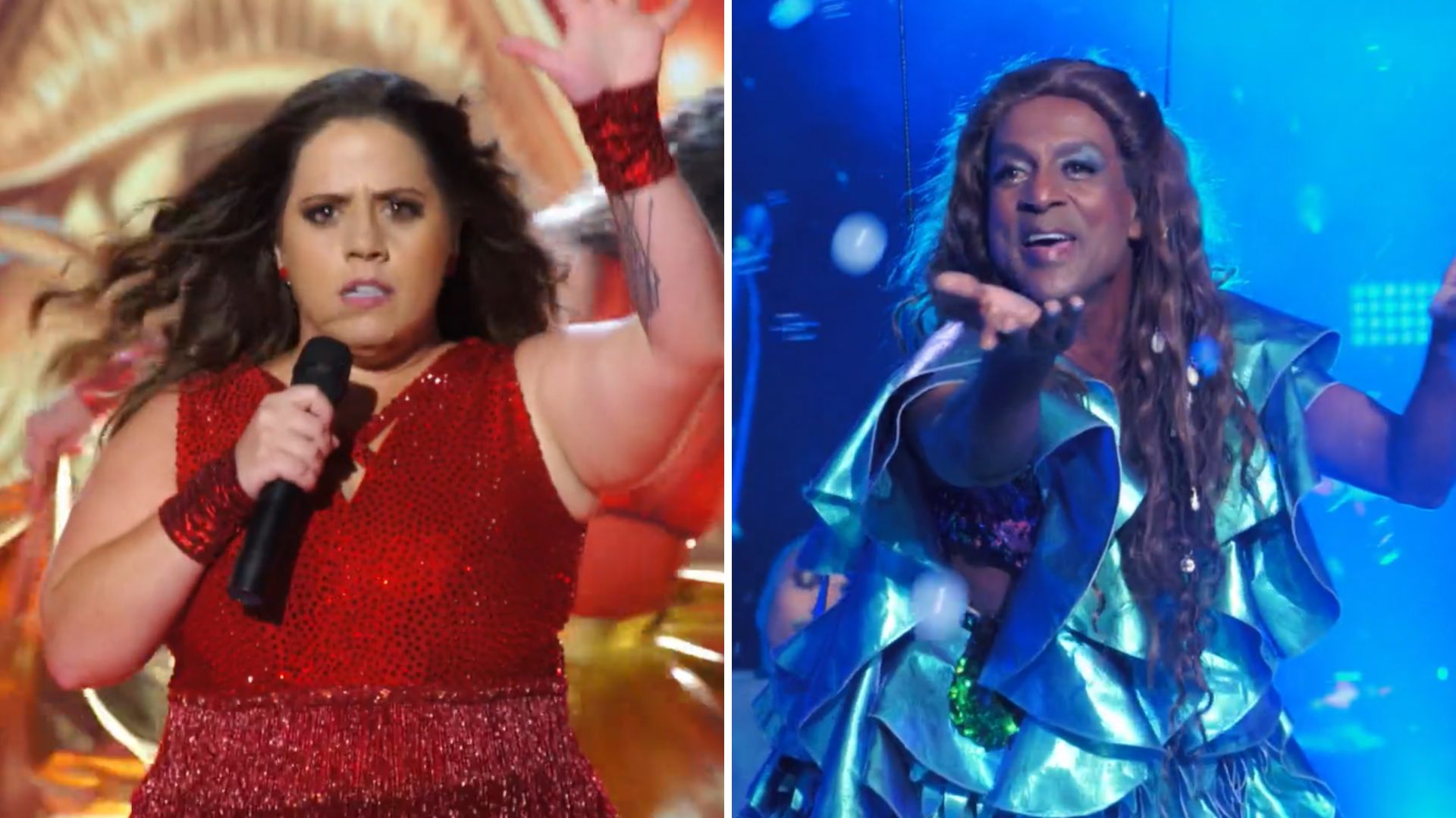 Tati Machado dubla Shakira e vence Luis Miranda de ‘Pequena Sereia’ no ‘Domingão’