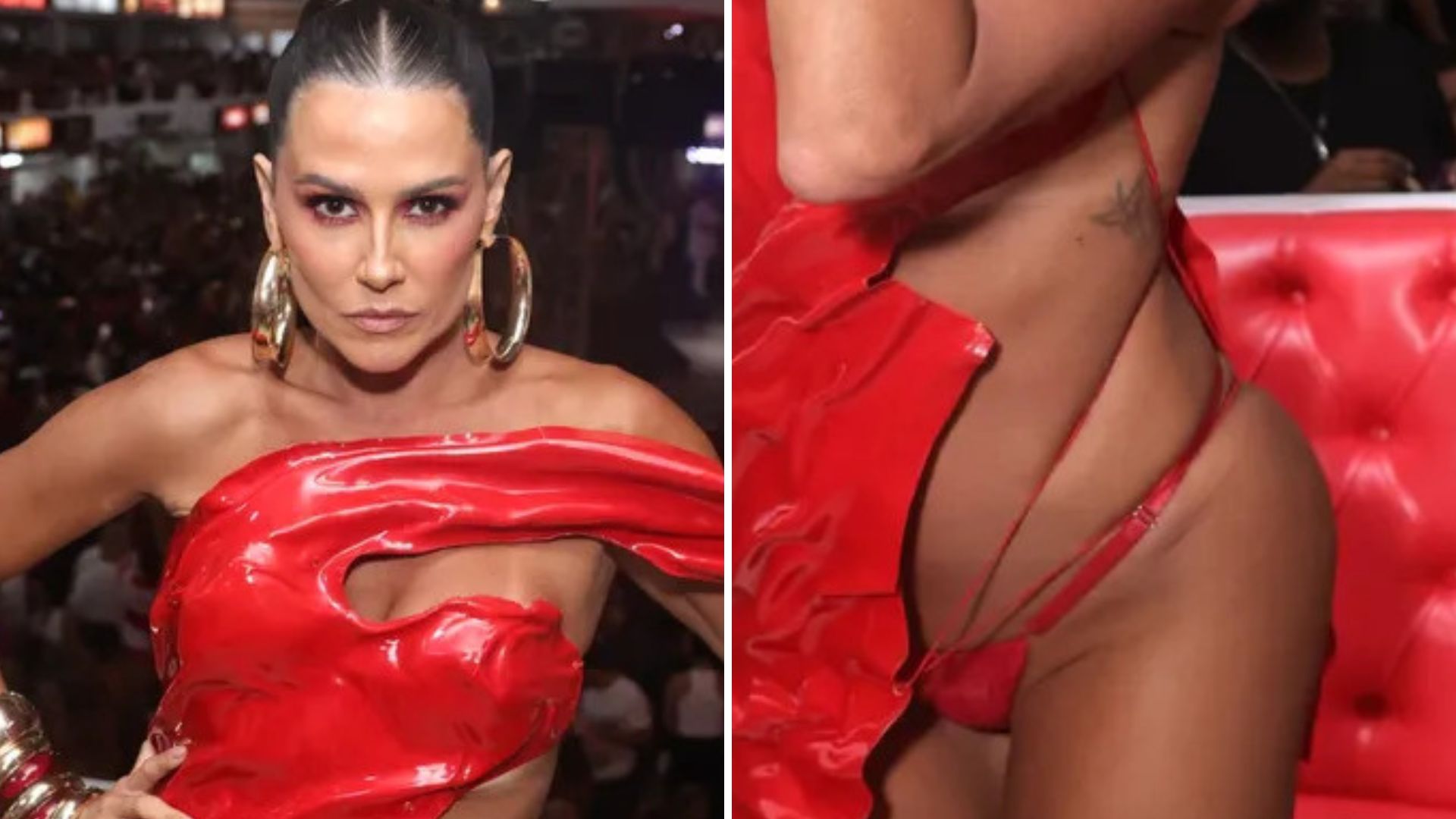 Gata! Deborah Secco deixa curvas à mostra em ensaio de Carnaval da Salgueiro