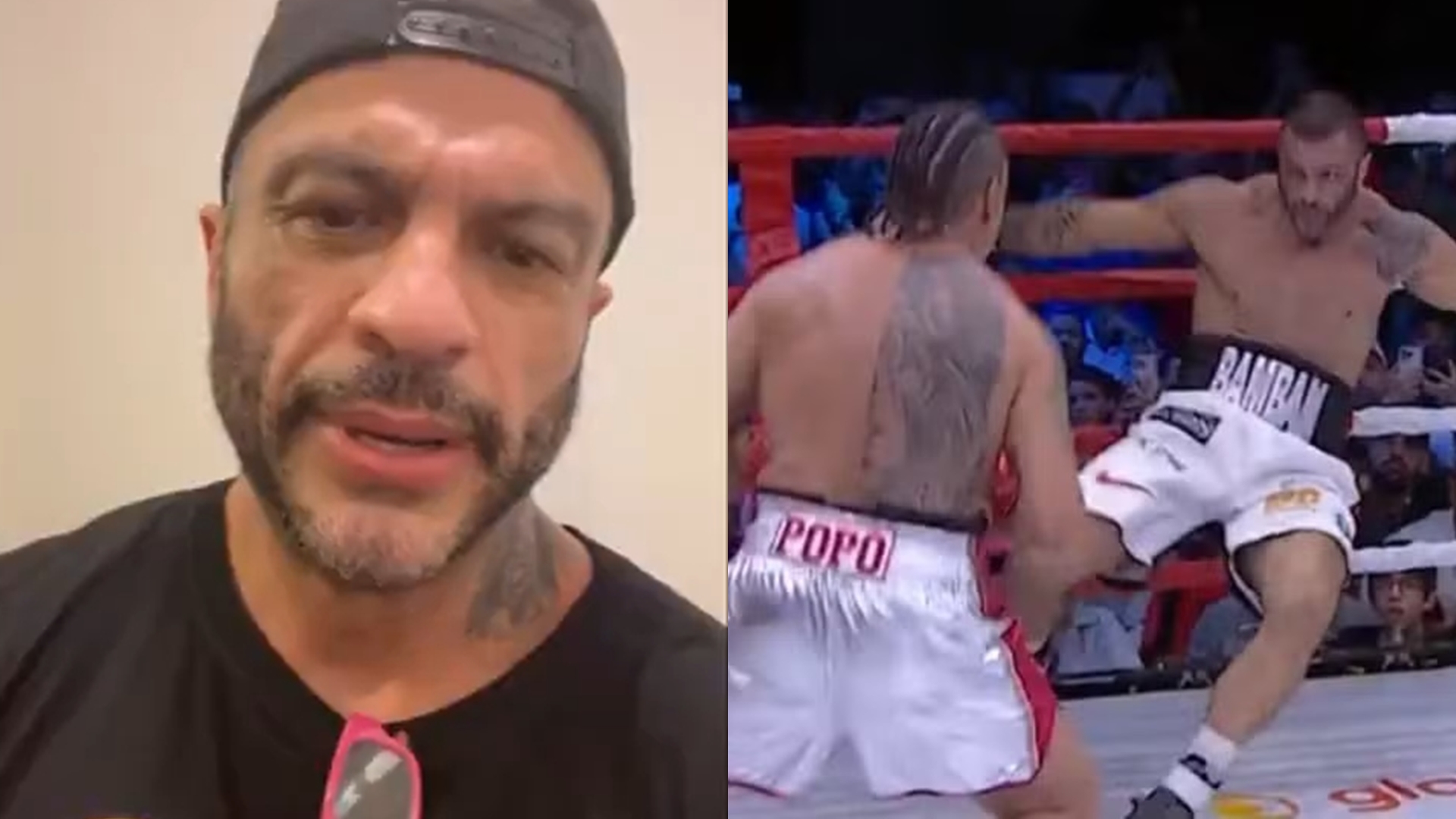 Bambam desabafa ao ser nocauteado por Popó em 36 segundos: “Mão pesada demais”
