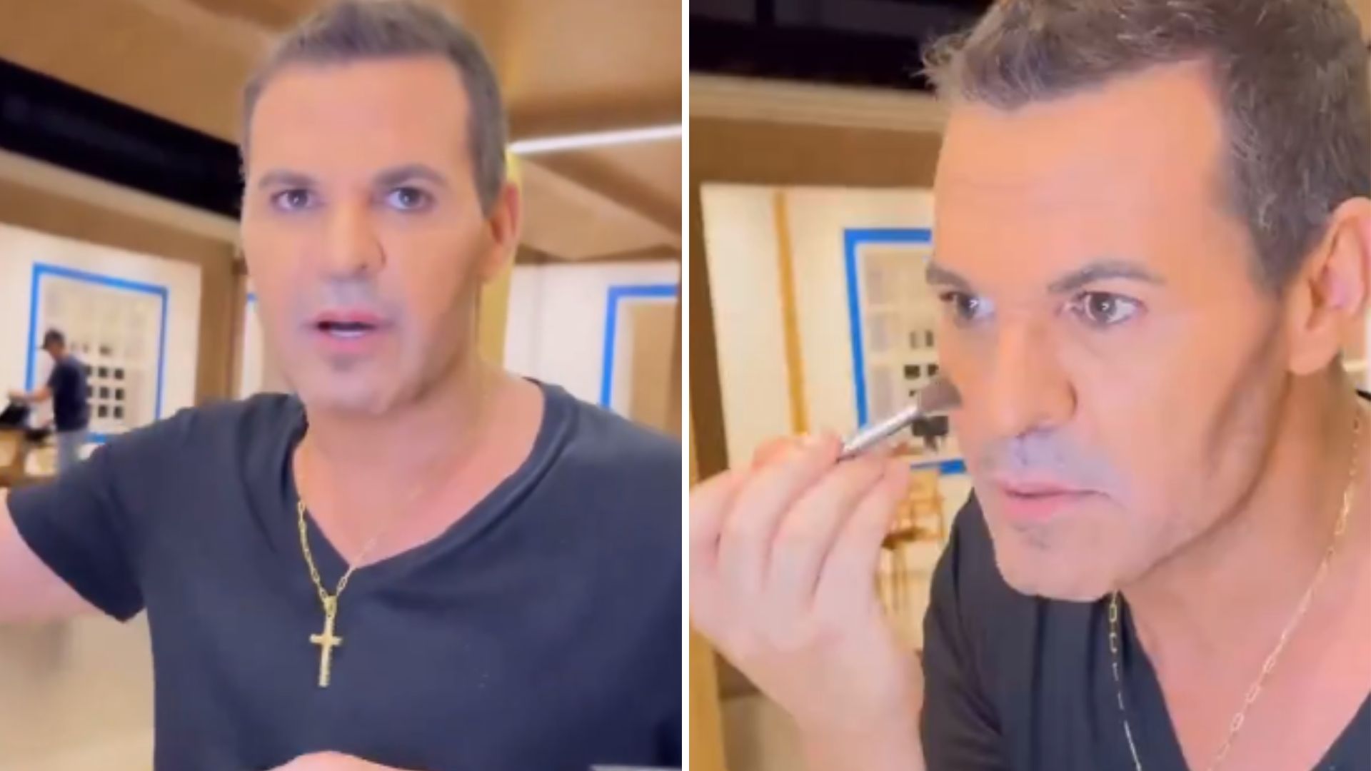 Eduardo Costa reaparece magérrimo enquanto faz maquiagem: “O que ele virou?”