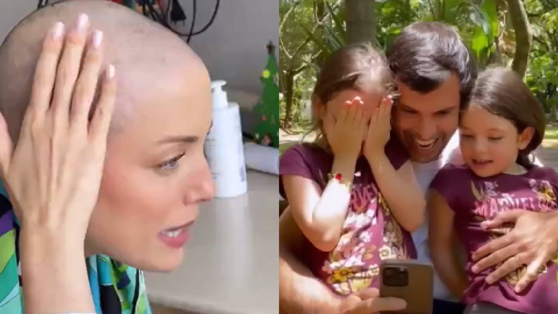 Filhas de Fabiana Justus têm reação emocionante após mãe perder cabelo: “Leve”