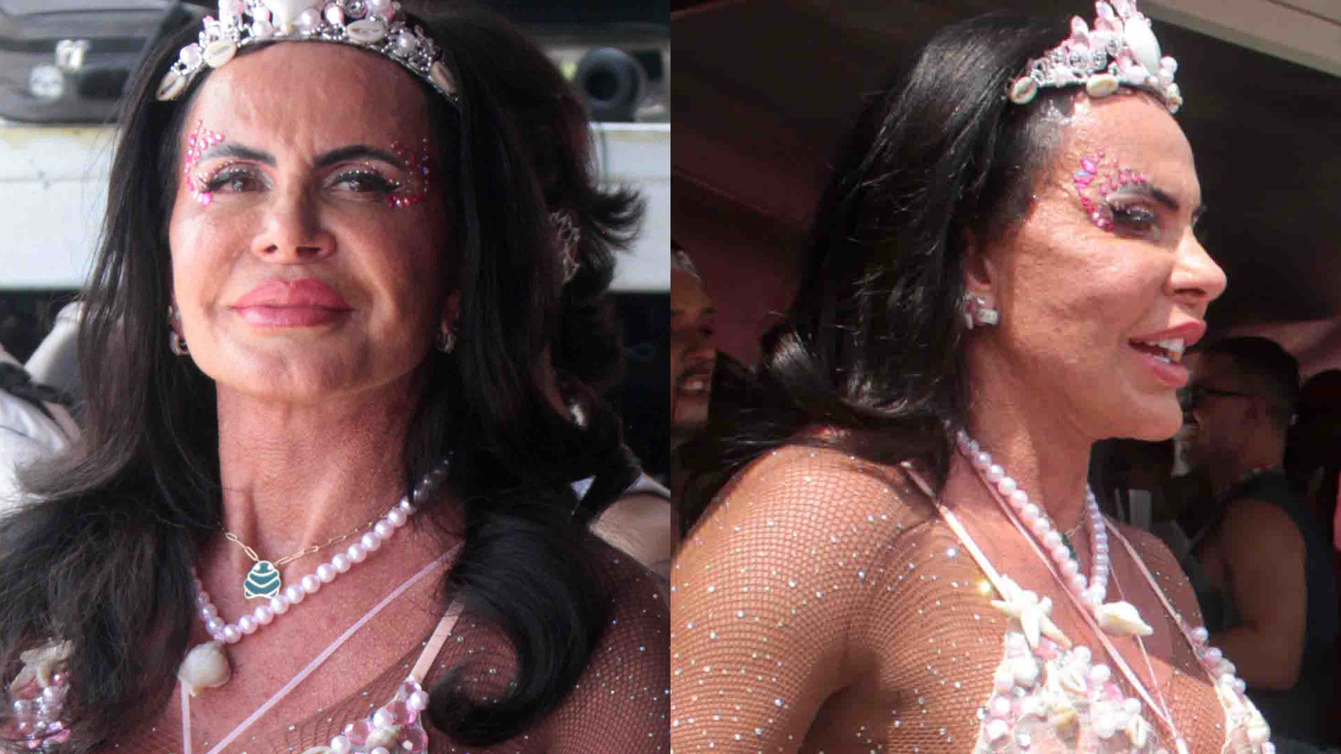 Aos 64 anos, Gretchen escandaliza de fio-dental em bloco de Carnaval