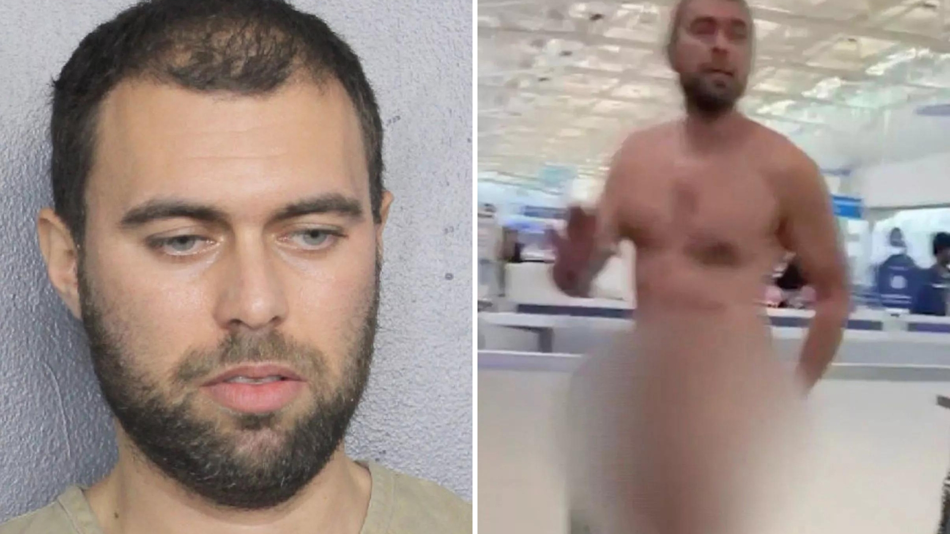 Homem é preso após surgir bêbado e completamente nu em aeroporto