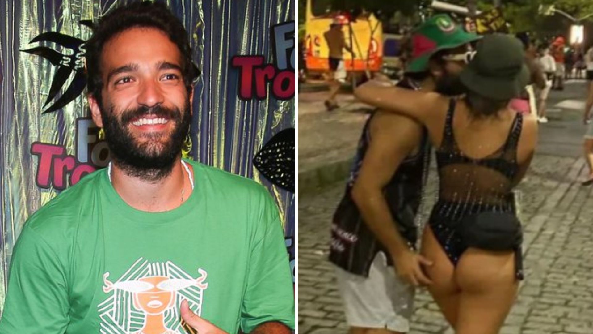 Humberto Carrão é flagrado durante pegação com morena misteriosa no Carnaval