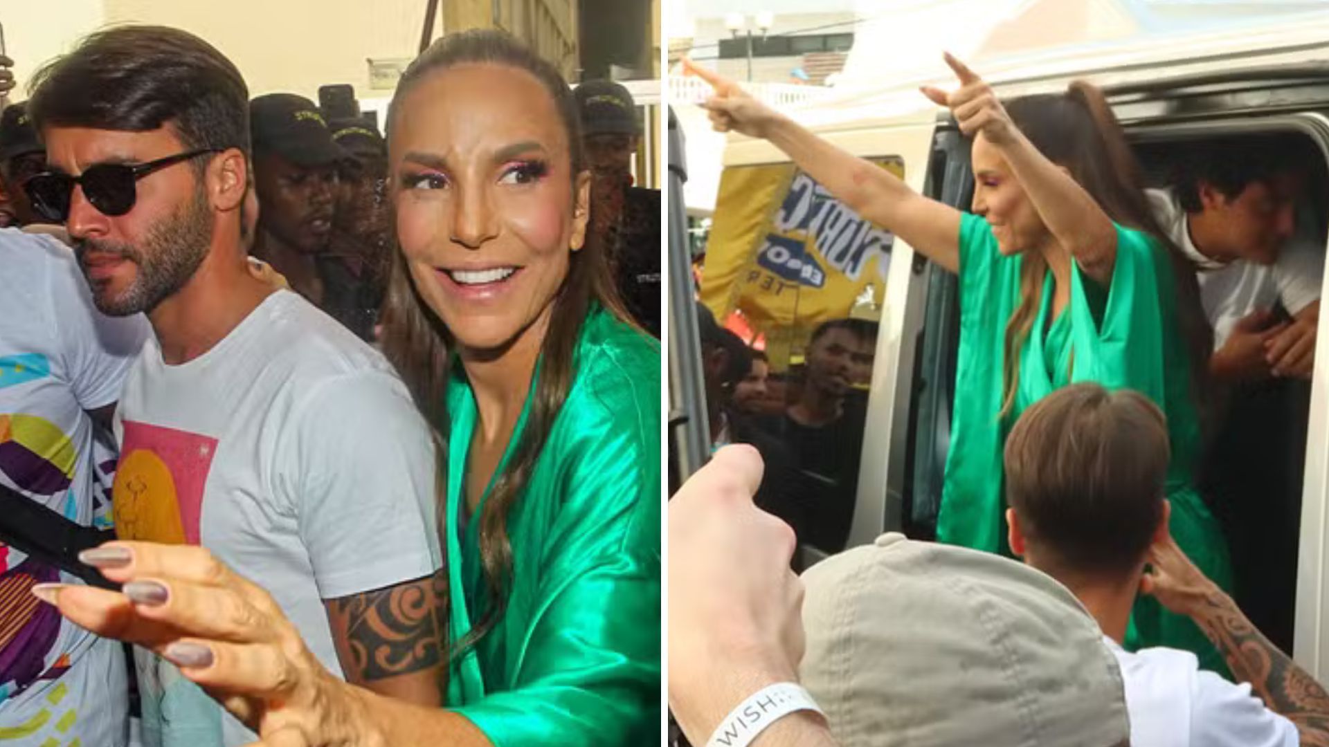 Ivete Sangalo e família são recebidos com festa no trio elétrico em Salvador