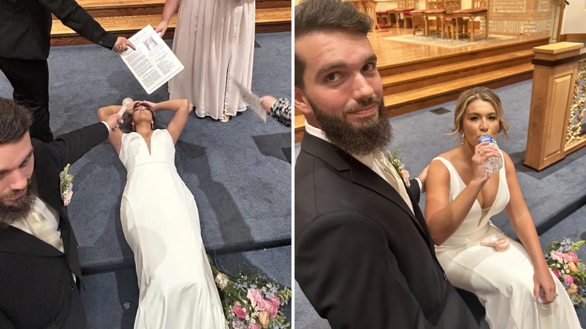 Noiva desmaia no altar logo após o ‘sim’: “Um pouco tonta”