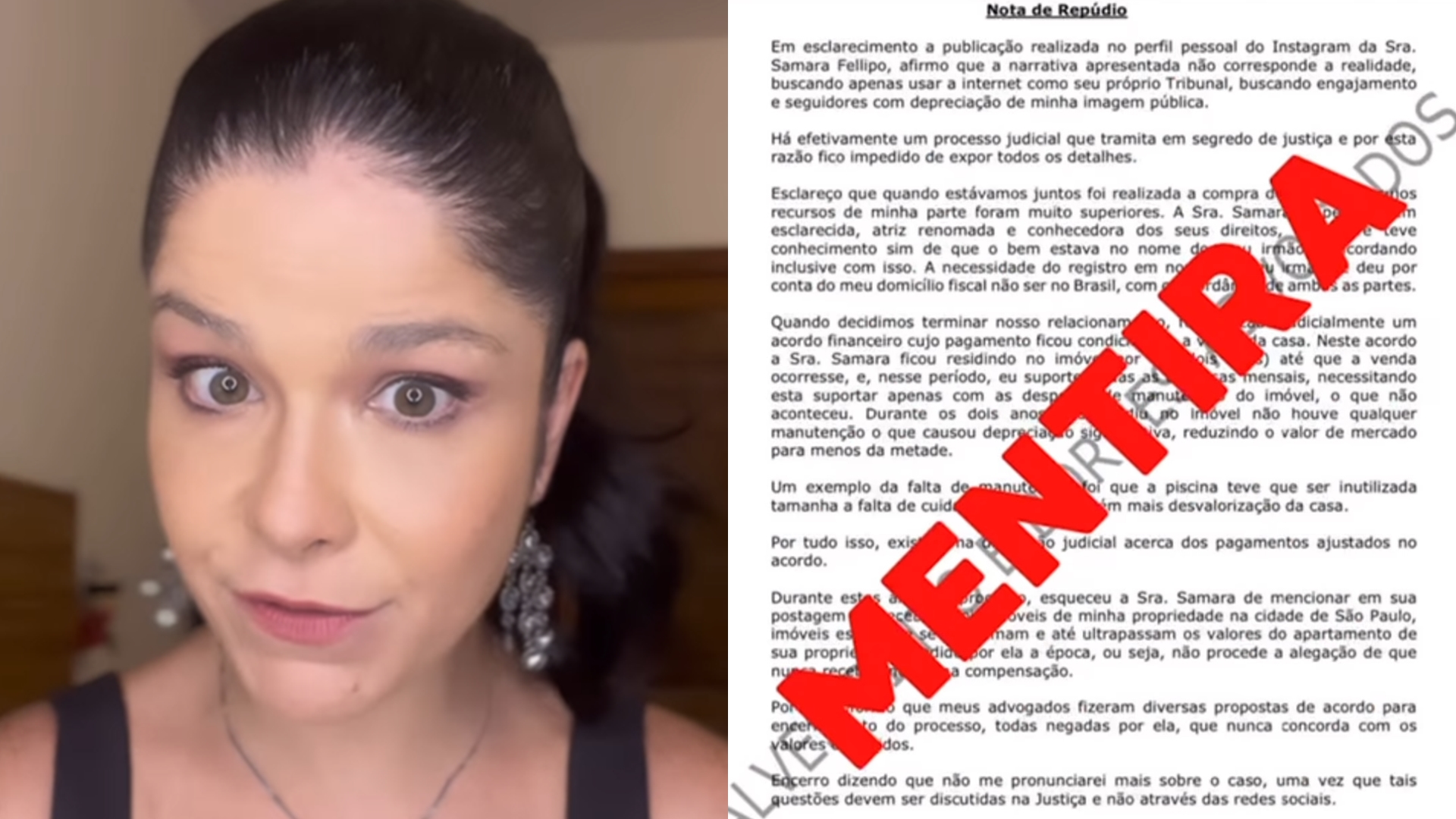 Samara Felippo desmente o ex-marido após fazer denúncia grave: “Eu só comecei”