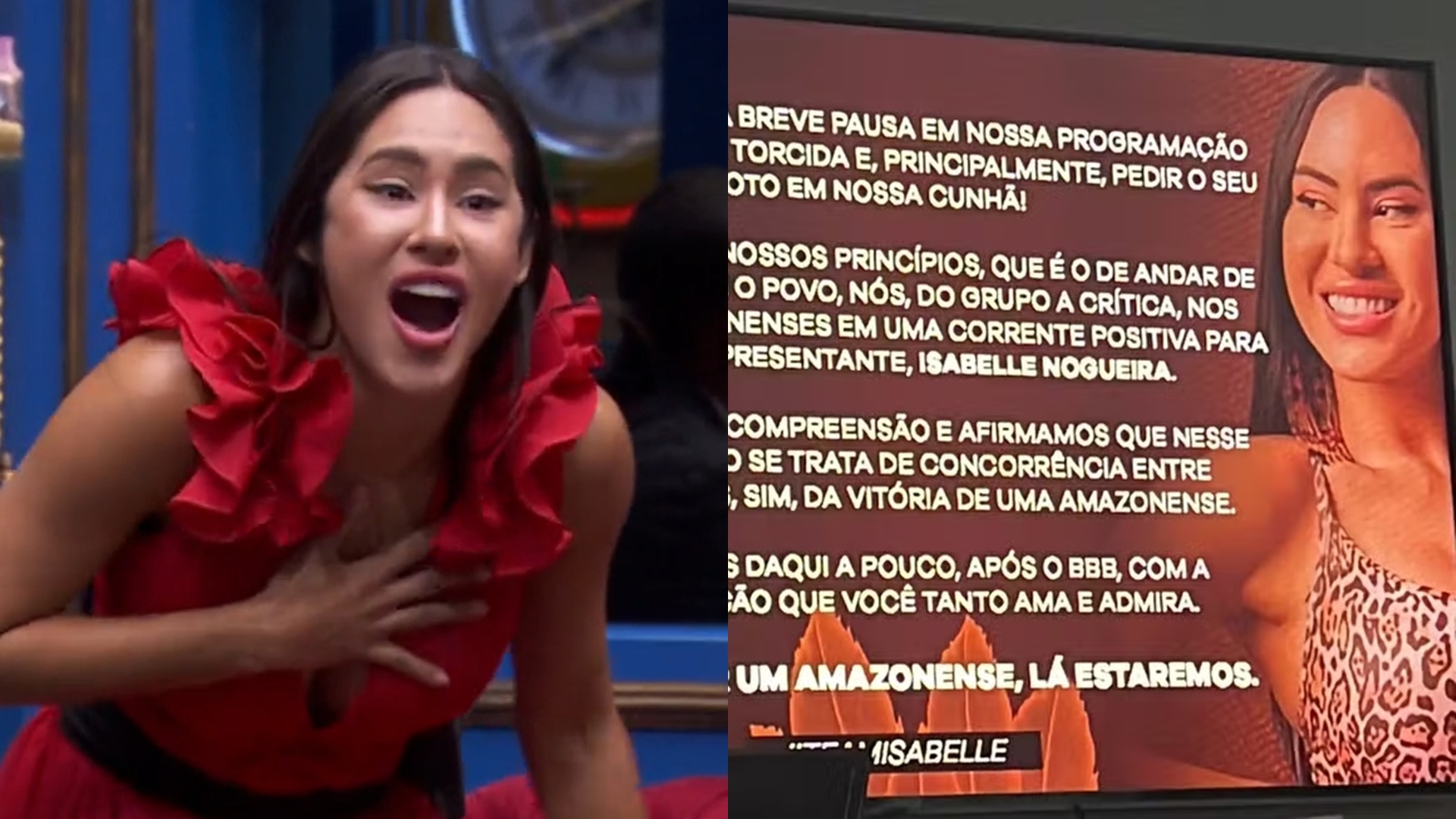 BBB 24: Concorrente da Globo pausa programação para torcer por Isabelle na final
