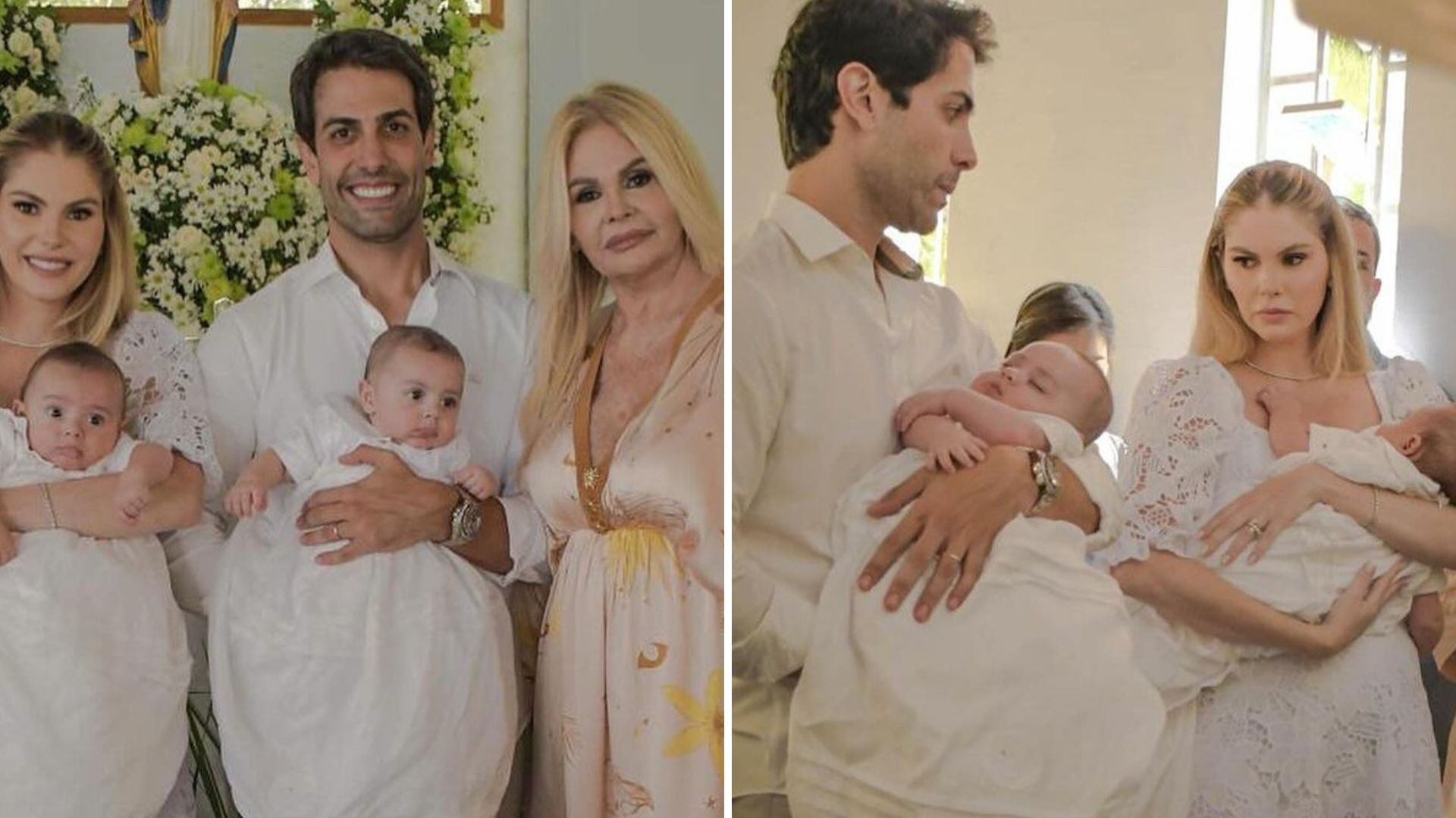 Monique Evans revela detalhes do batizado dos netos gêmeos: “Amo muito”
