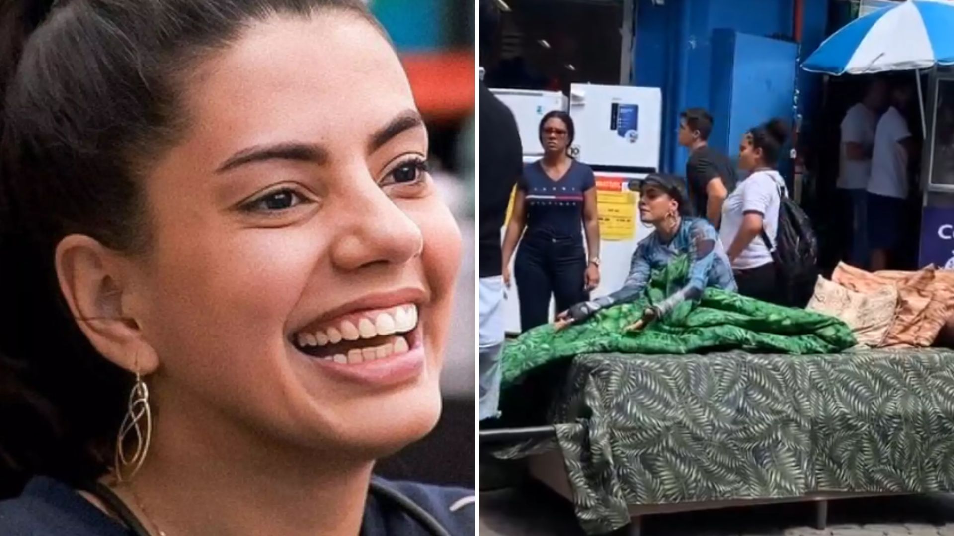 Por que Fernanda estava deitada em cama no meio da rua no Rio de Janeiro?