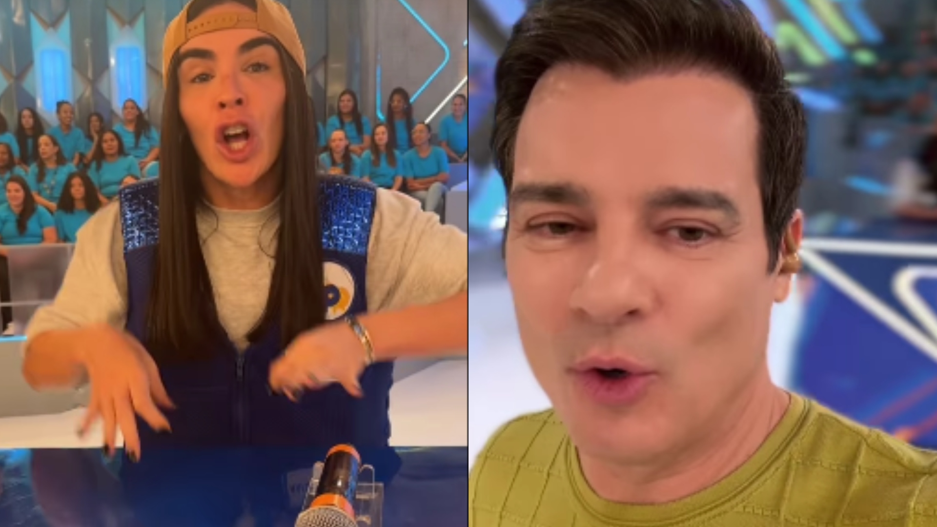 Influenciadora grita palavrão no ‘Domingo Legal’ e choca Celso Portiolli: “Meio-dia”