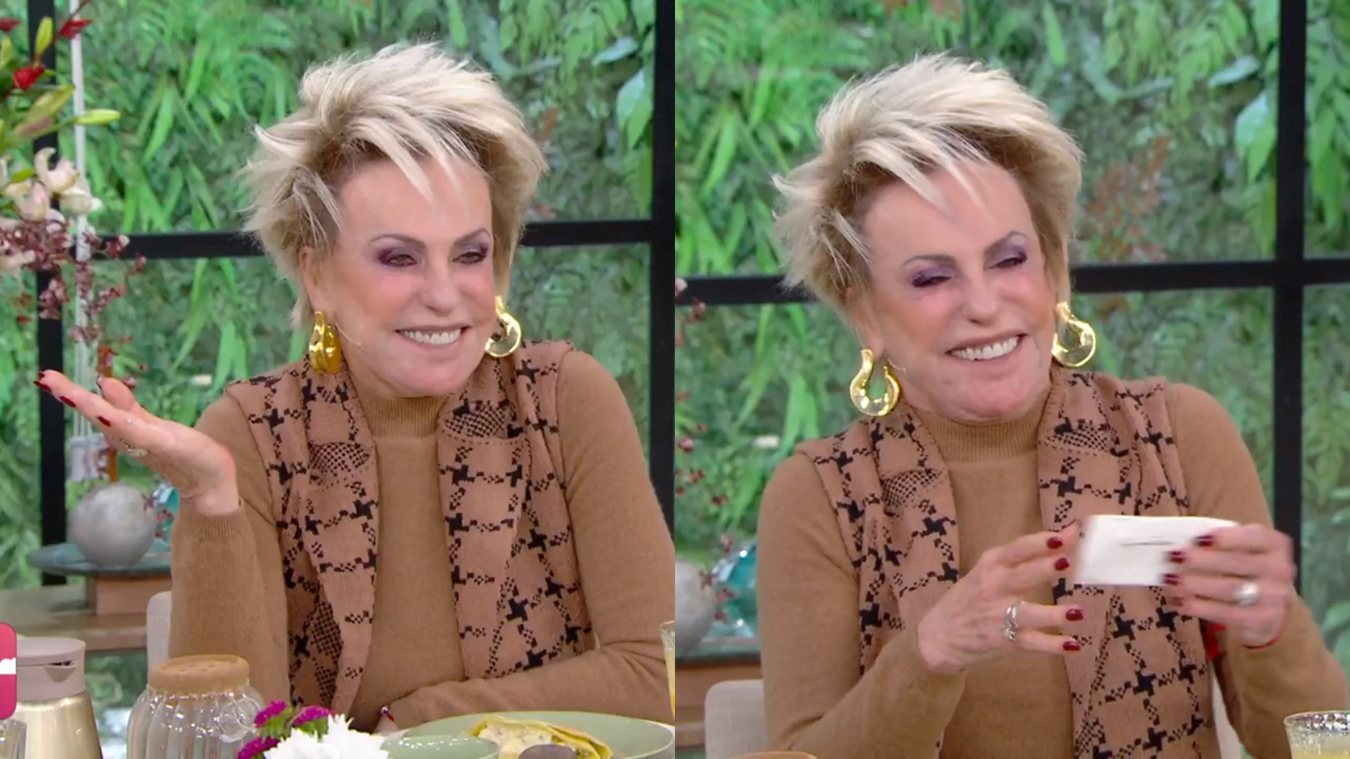 Ana Maria Braga confunde Tadeu Schmidt com William Bonner e tem crise de riso ao vivo