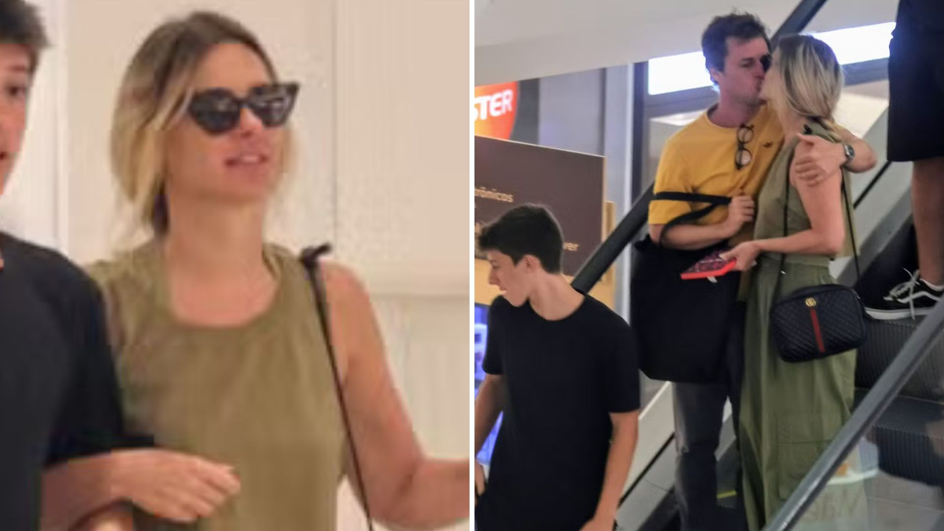 Carolina Dieckmann curte tarde em família em shopping do Rio