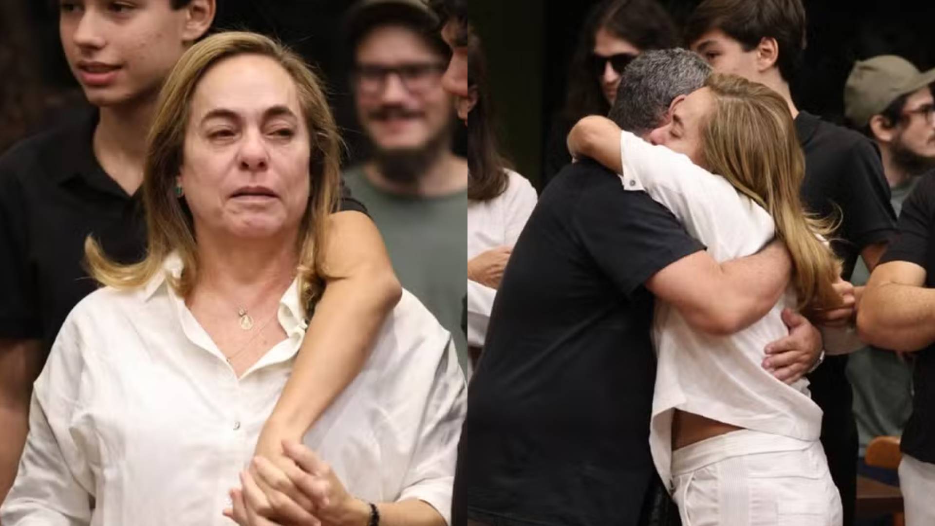 Cissa Guimarães vai aos prantos durante velório do ex-marido Paulo César