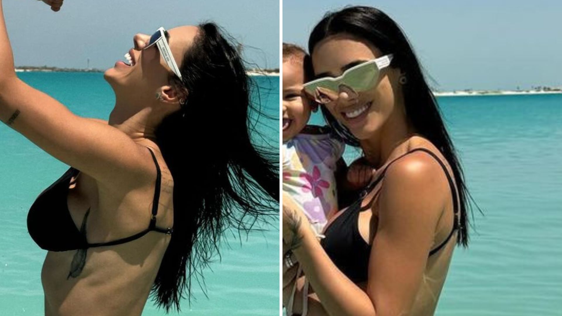 Filha de Neymar derrete fãs ao curtir praia de luxo com a mãe: “É a cara do pai”