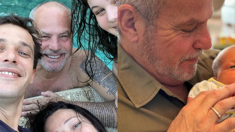 Discreto, Jayme Monjardim surge em foto raríssima com filhos e netos