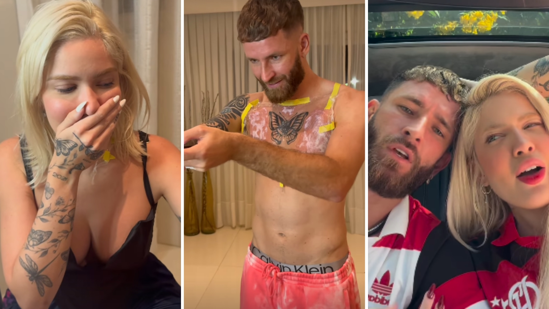 Karoline Lima e Léo Pereira eternizam relacionamento com tatuagem de casal: “Breguice”