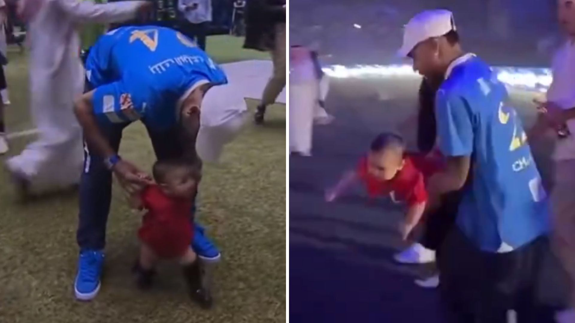 Neymar é flagrado brincando com a filha em campo após Campeonato Saudita: “Paizão”