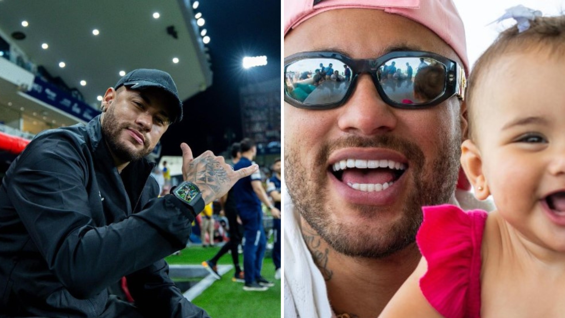 Neymar posa sorridente com Mavie e semelhança chama a atenção: “Muito iguais”