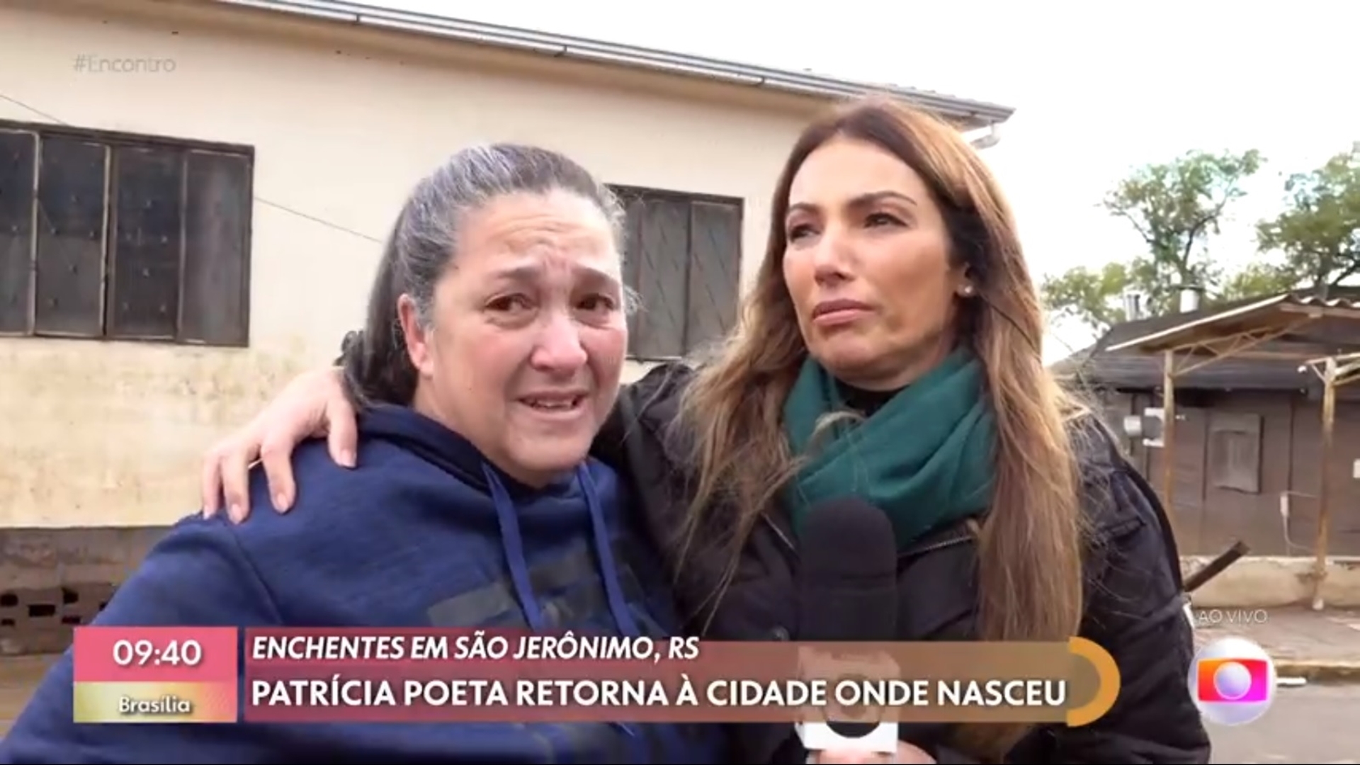 Patrícia Poeta é surpreendida no RS por prima chorando ao vivo no Encontro