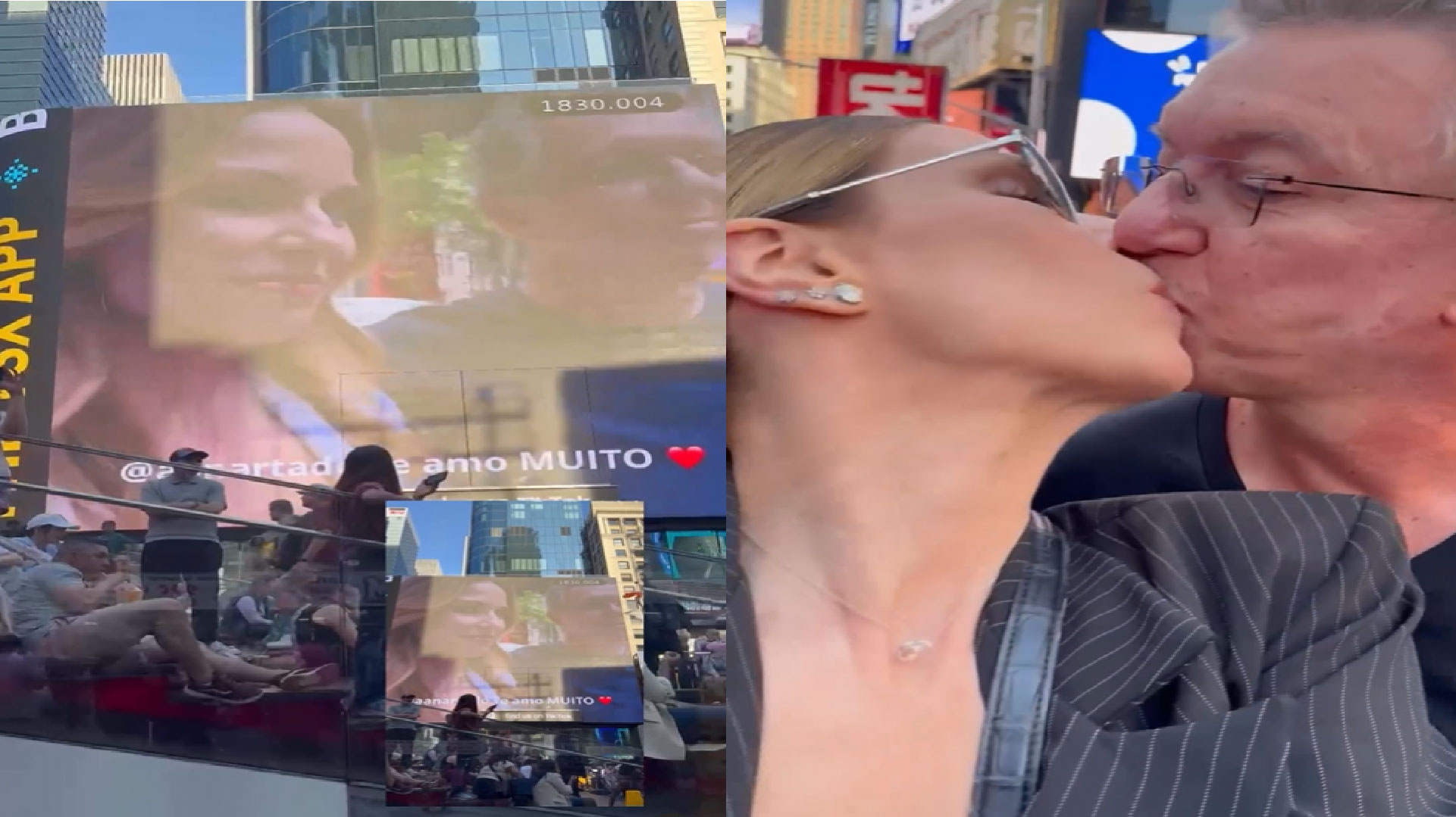 Boninho faz surpresa emocionante para Ana Furtado em telão de NY: “Inesquecível”