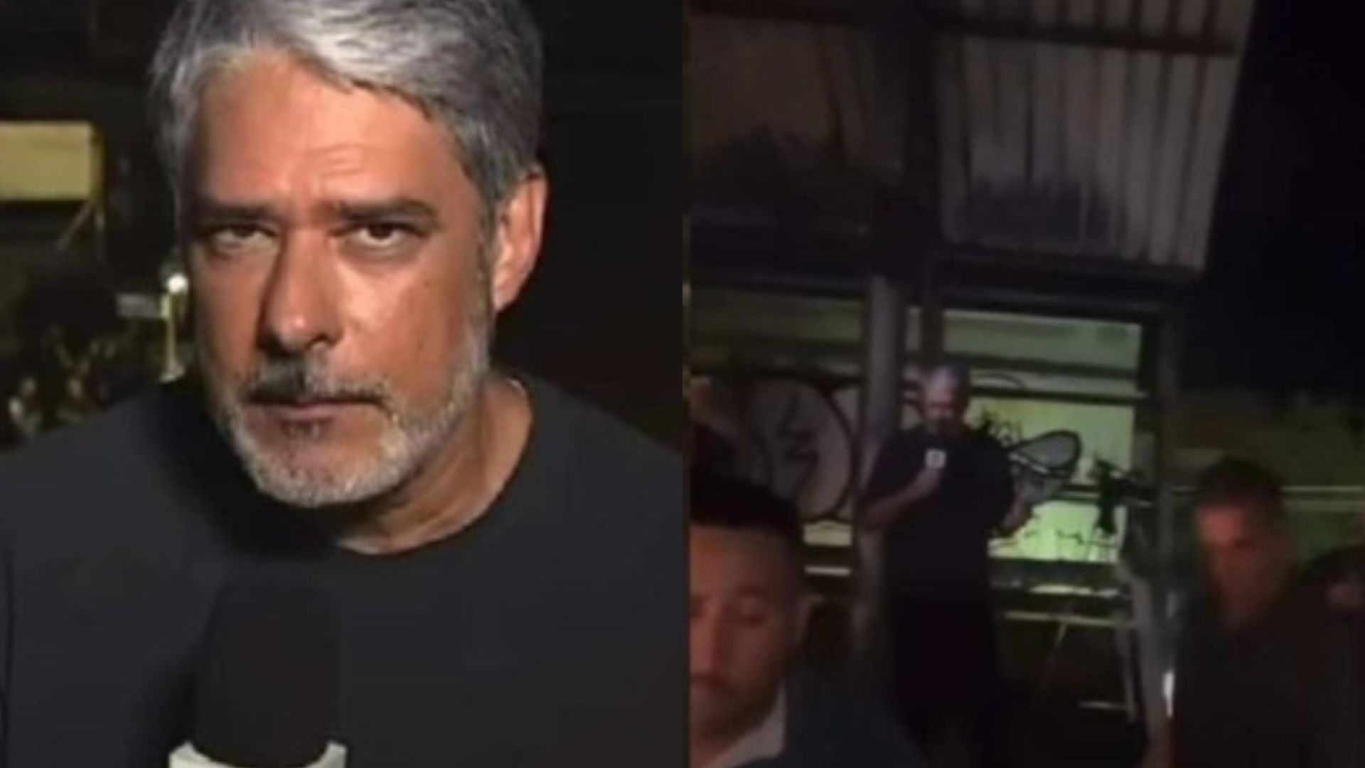 Morador ataca William Bonner durante reportagem ao vivo no RS: “Lixo”