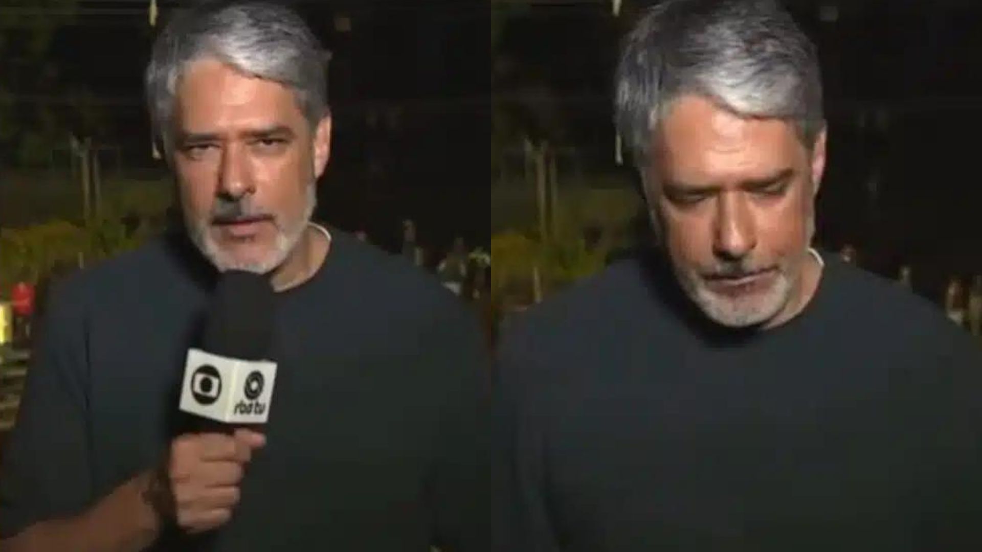 William Bonner surge abatido durante reportagem no RS: “Emocionado”