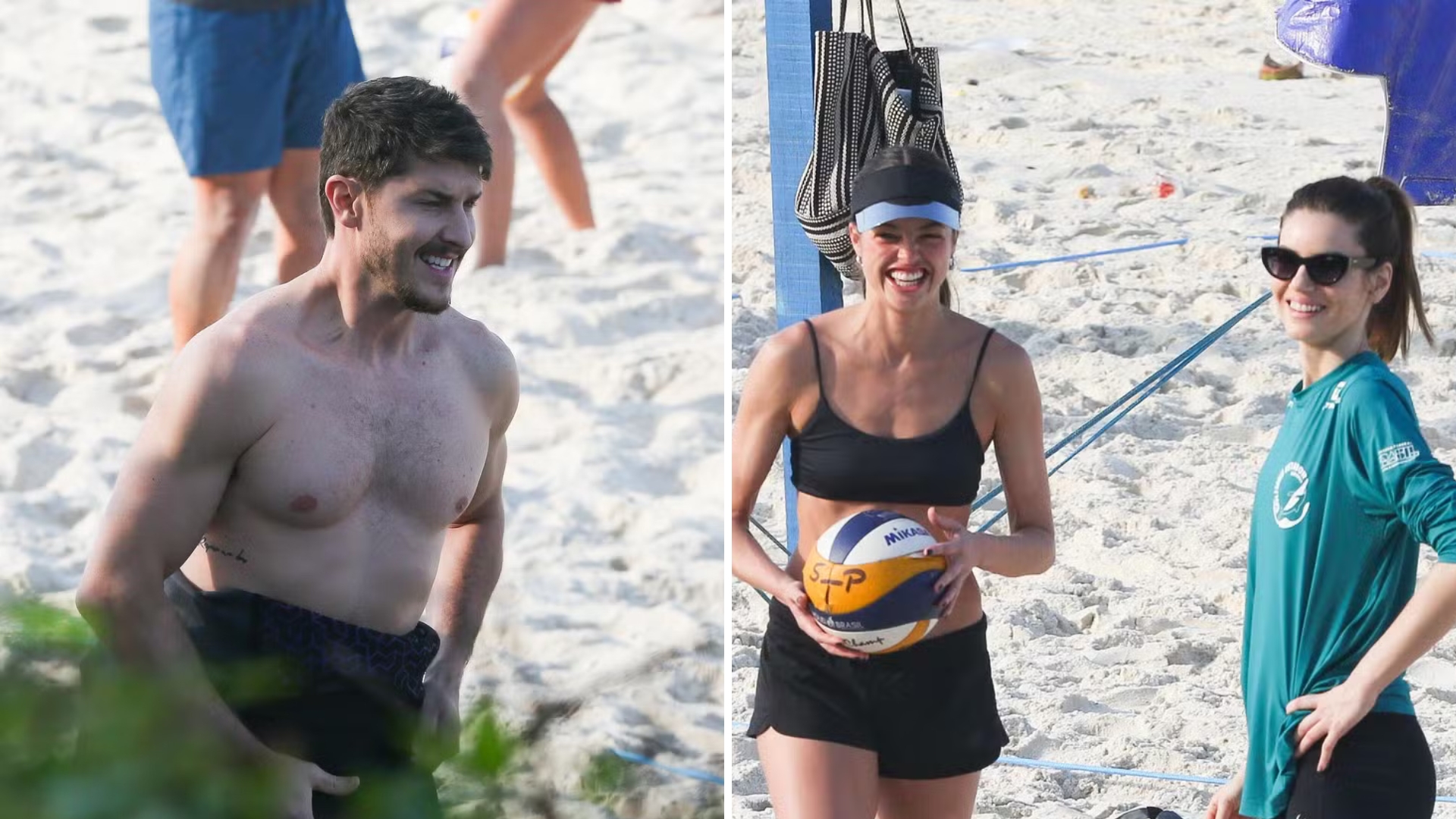 Agatha Moreira, Camila Queiroz e Kleber Toledo curtem dia de sol no Rio