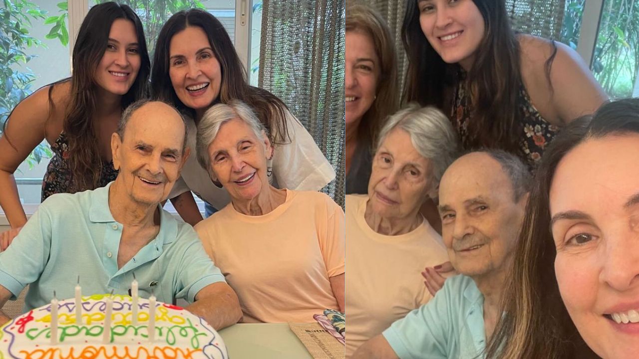 Fátima Bernardes celebra aniversário de 88 anos do pai: “Chegar aos 100”