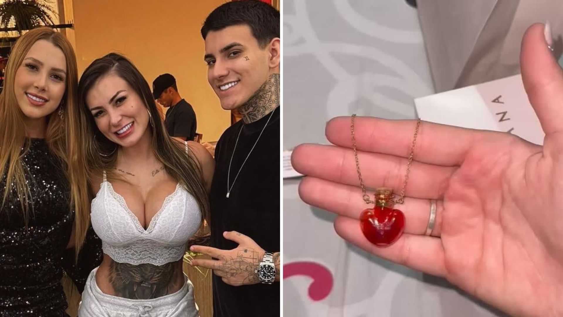 Filho de Andressa Urach dá colar com próprio sangue para namorada: “Único”