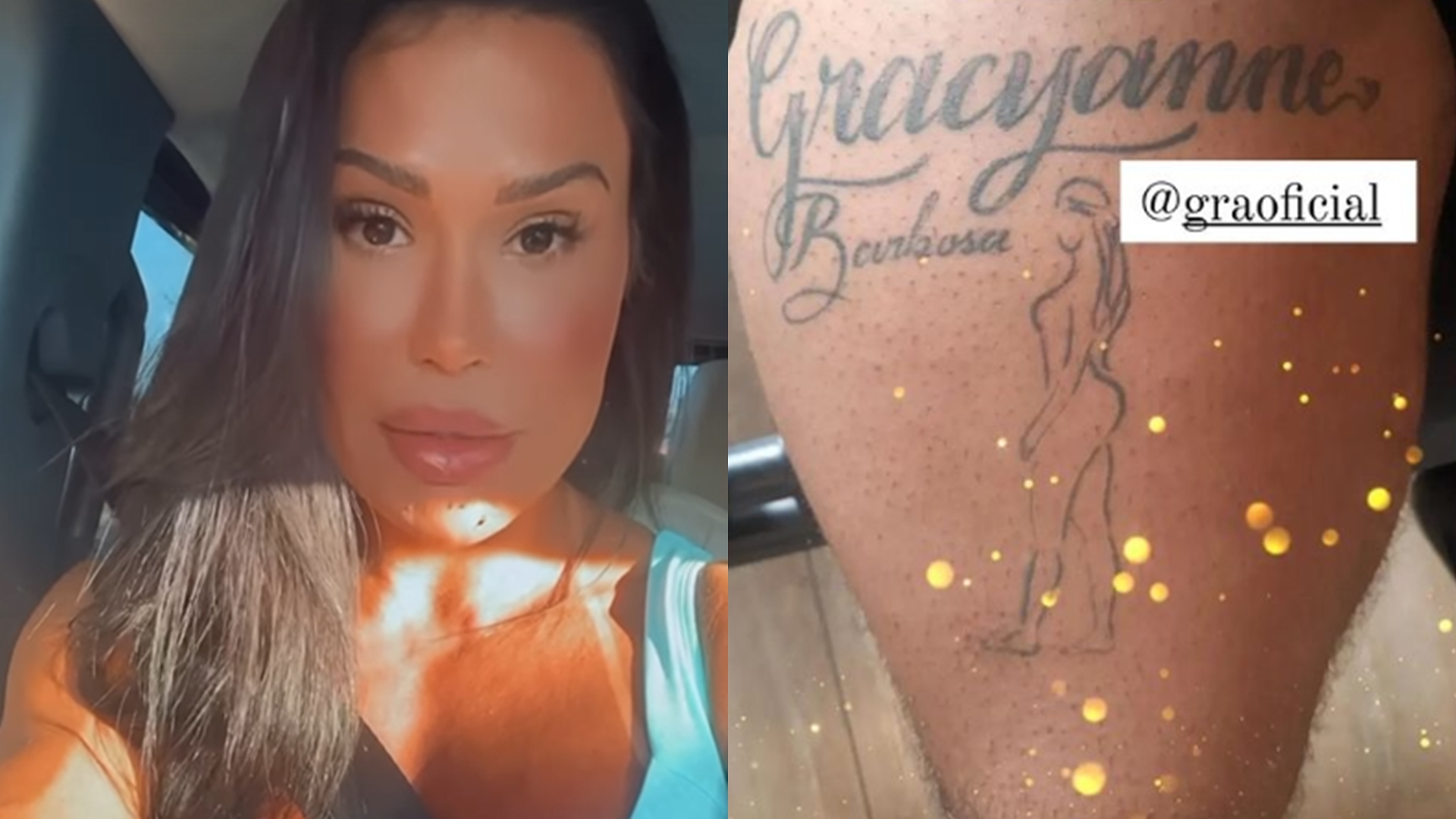 Gracyanne Barbosa se choca ao virar tatuagem na perna de fã: “Enche meu coração”