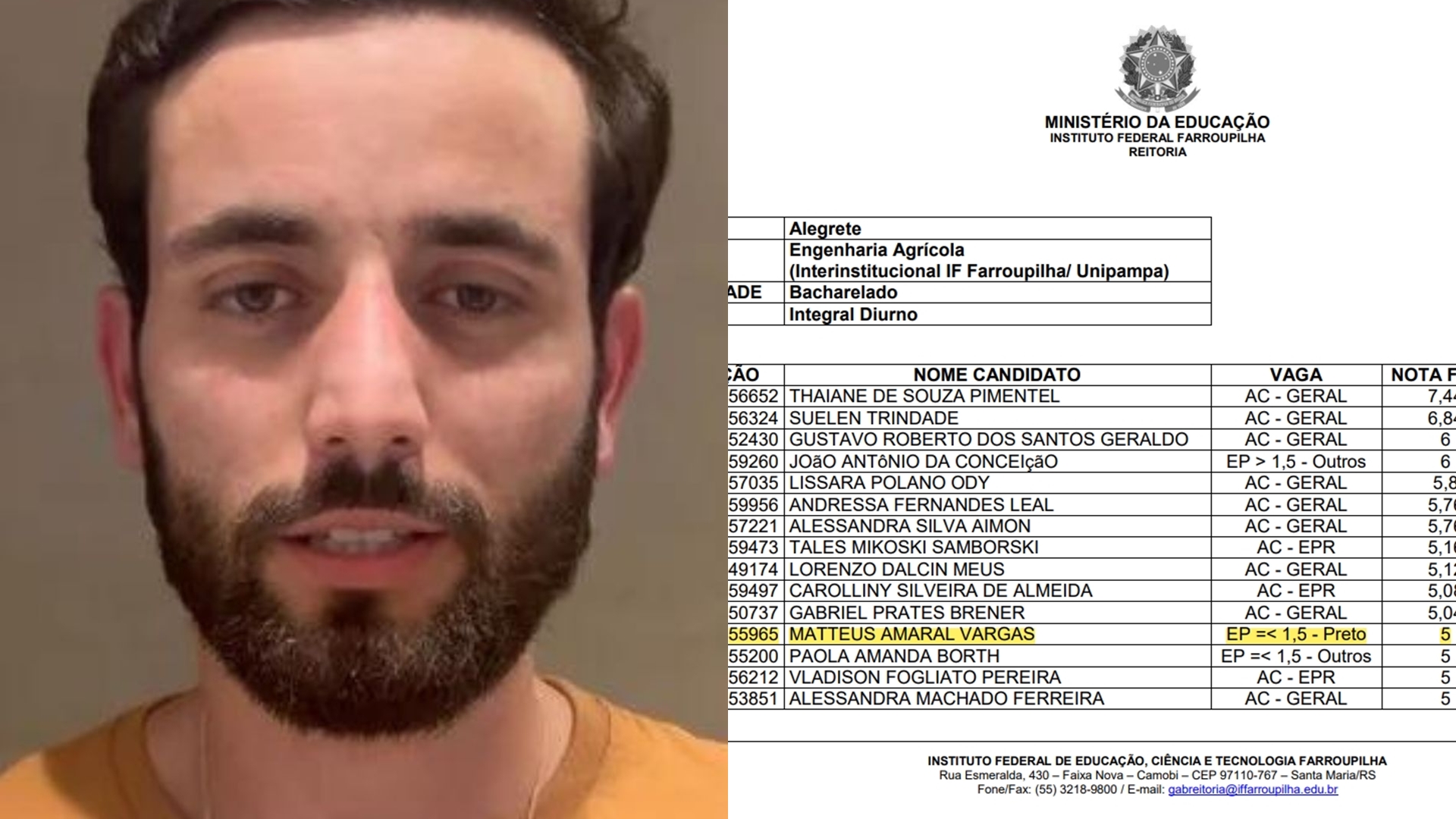 Ex-BBB Matteus rompe o silêncio após fraude em faculdade ser exposta: “Um erro”