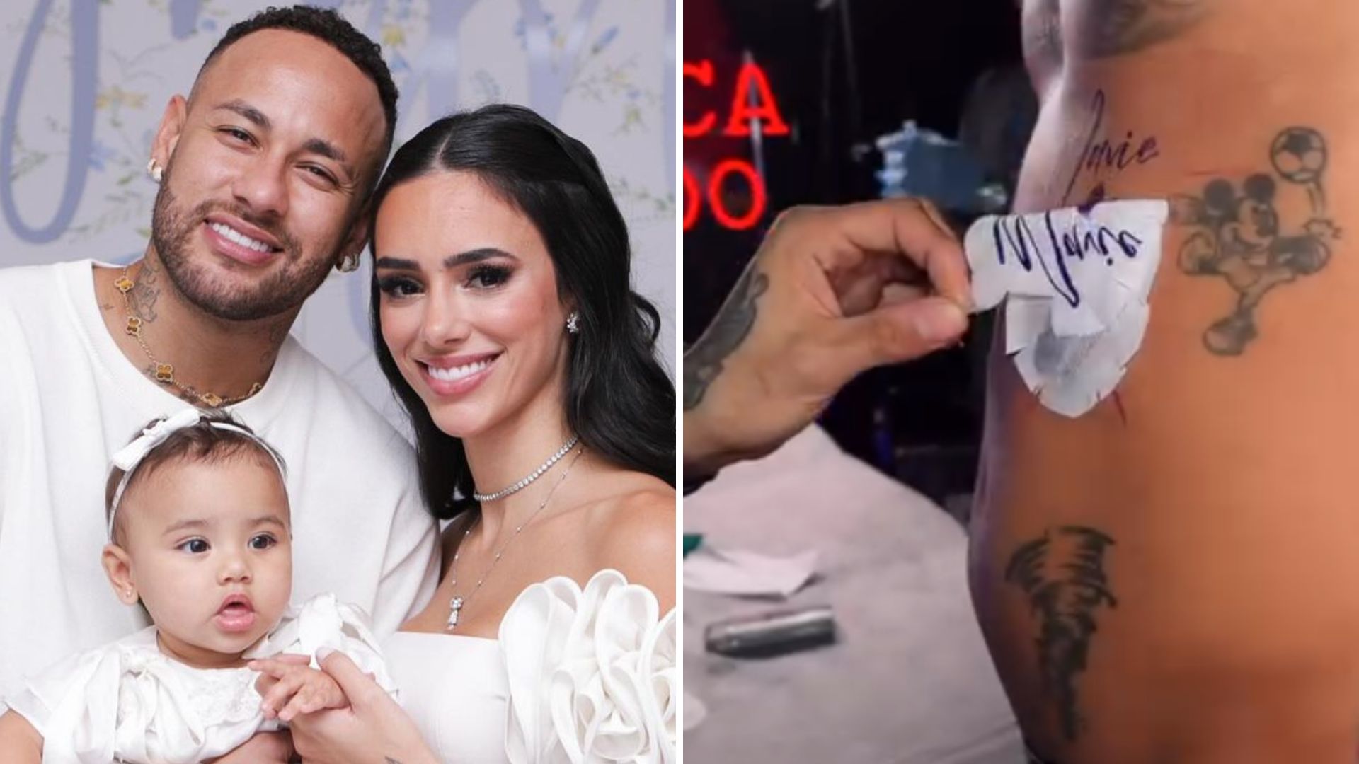 Neymar Jr. faz tatuagem em homenagem à caçula, Mavie: “Eternizando”