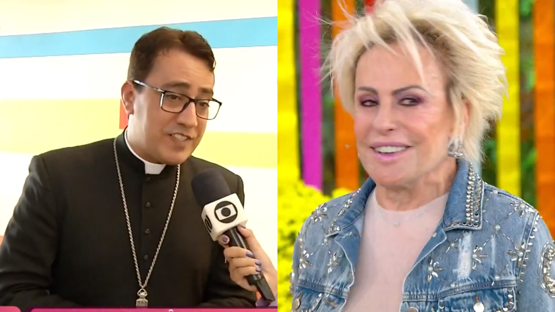 Ana Maria Braga não controla o riso em conversa com padre: “As pessoas pulam em cima do pau”